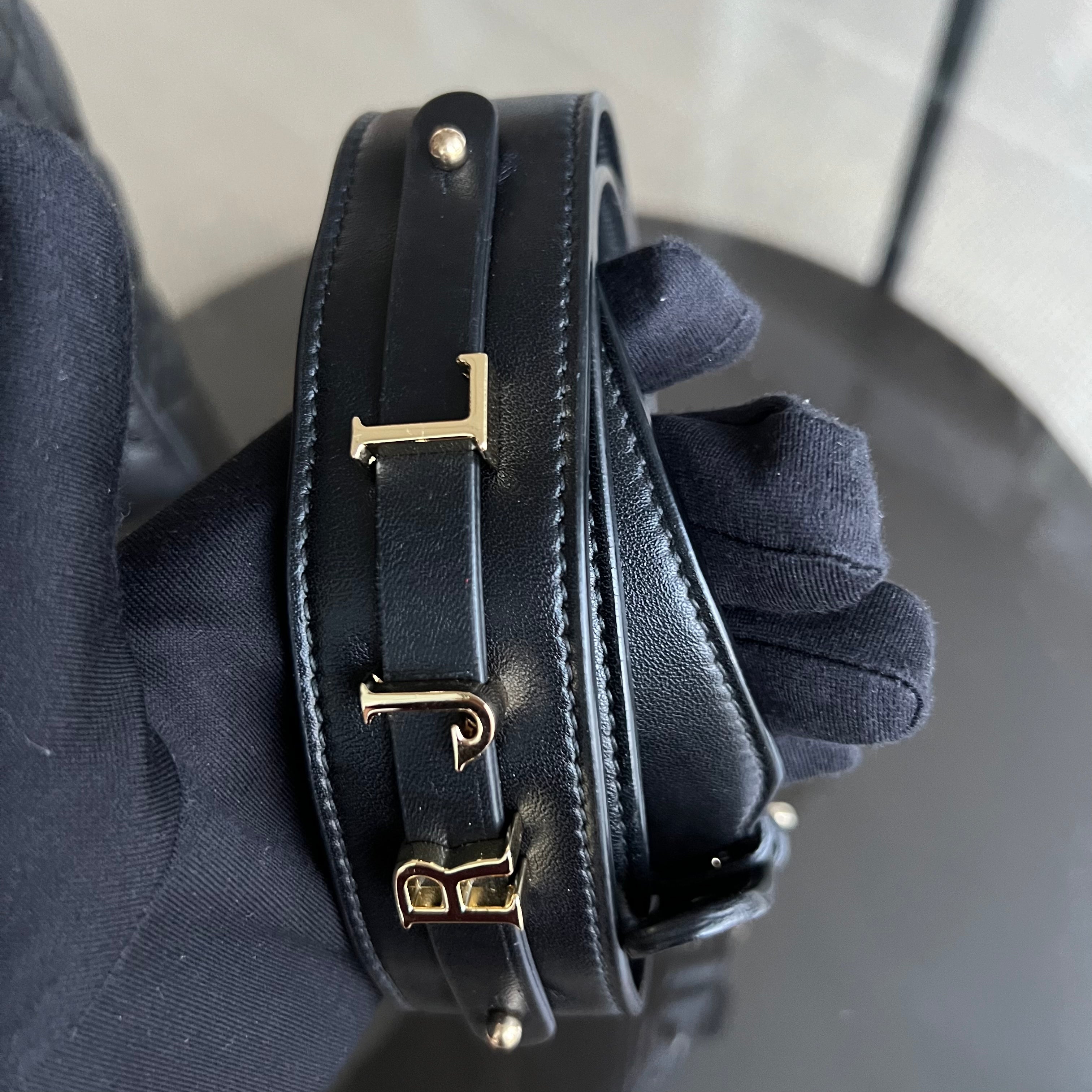 *ABC Strap* Dior Lady Small Cannage Lambskin Black Golden Hardware ABC Strap - Luxury Evermore