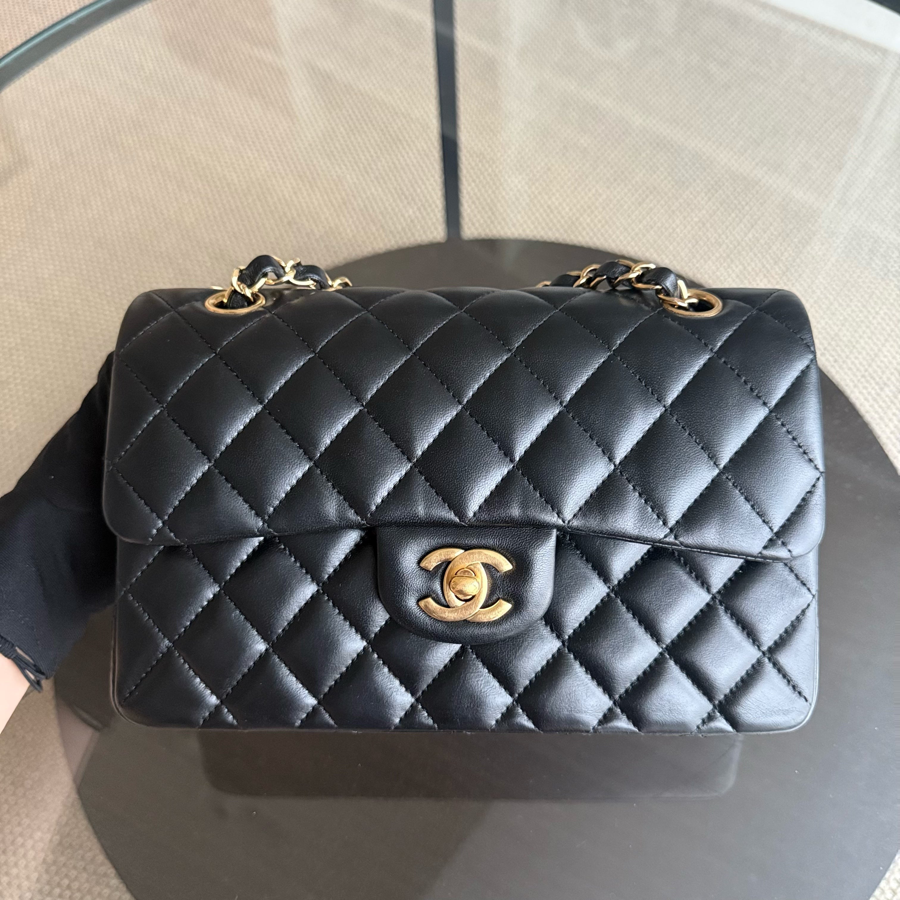 Chanel Classic Flap Small - 23CM Quilted Lambskin Black Gold Hardware Series 26