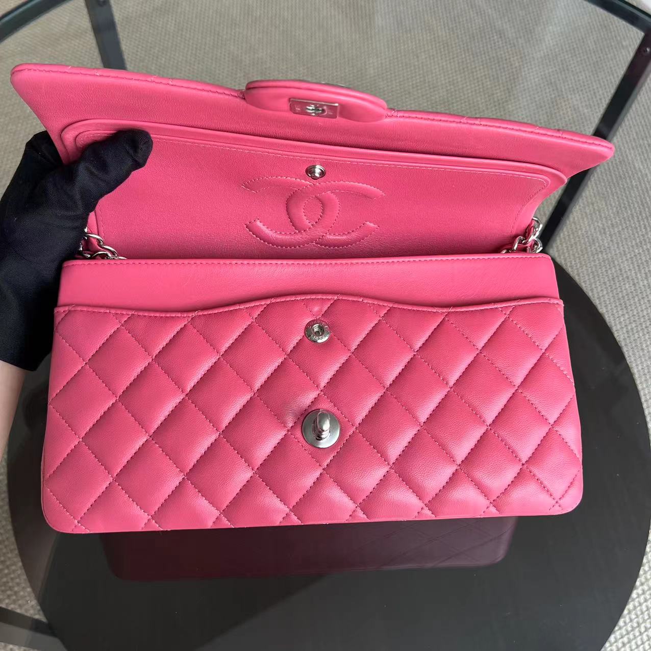 *Unused, Full Set, Receipt* Classic Flap Medium Quilted Lambskin Pink Series 29