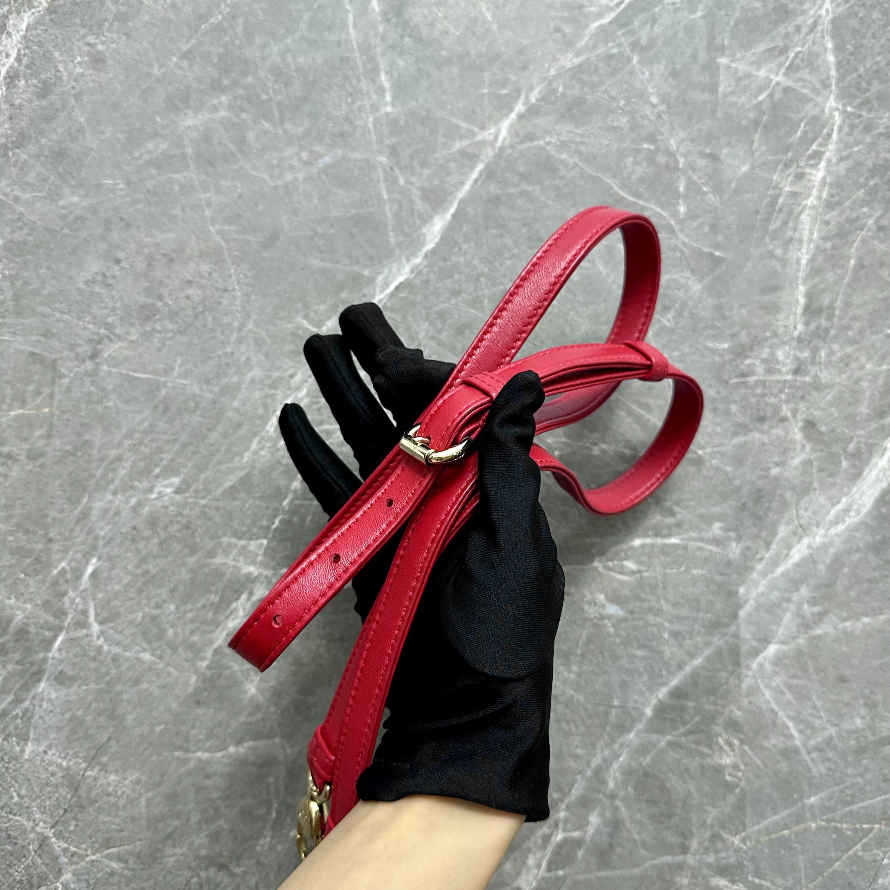 *Adjustable Strap* Dior lady Mini Red Lambskin GHW - Luxury Evermore