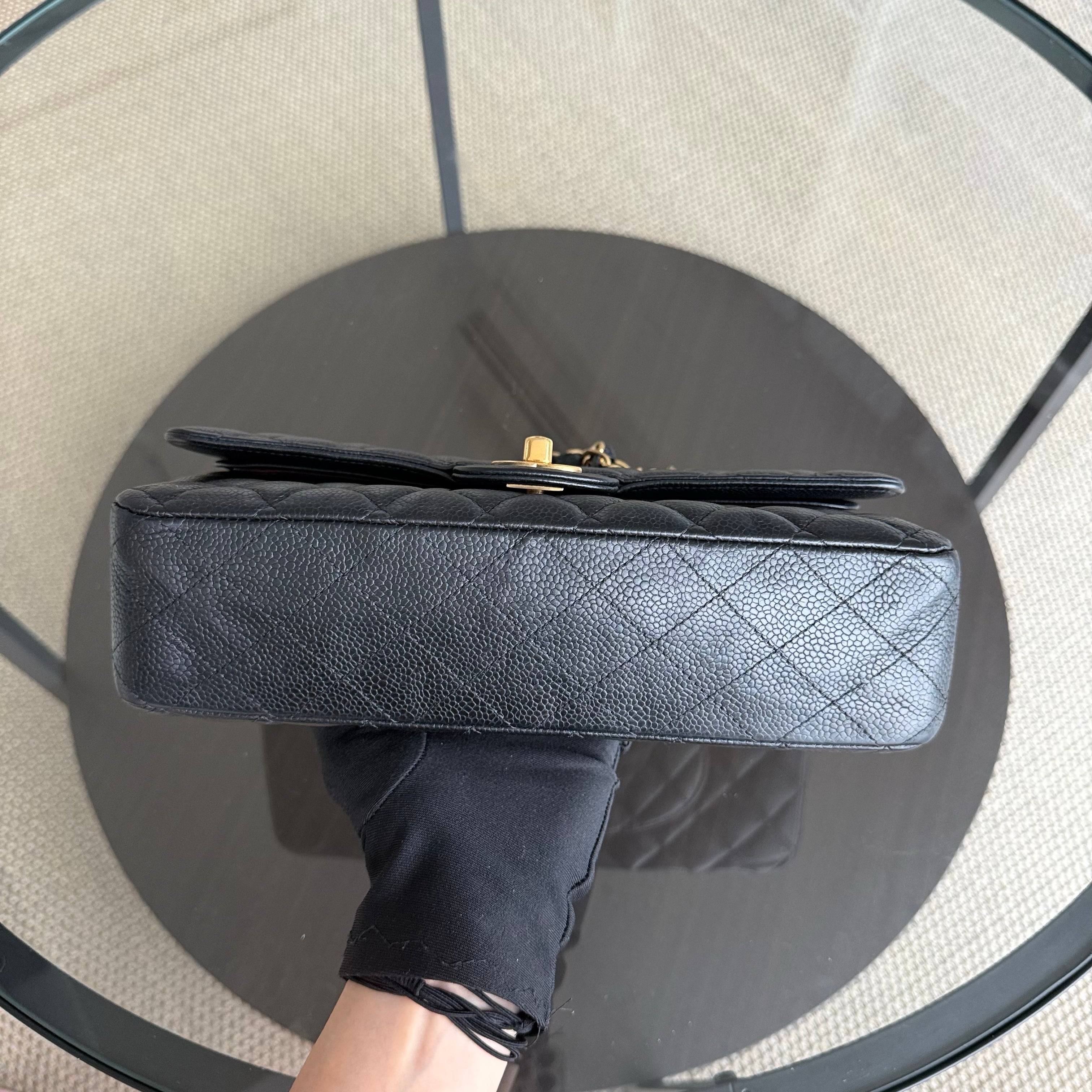 Chanel Classic Flap Medium - Caviar 25CM Quilted Black Gold Hardware Series 27