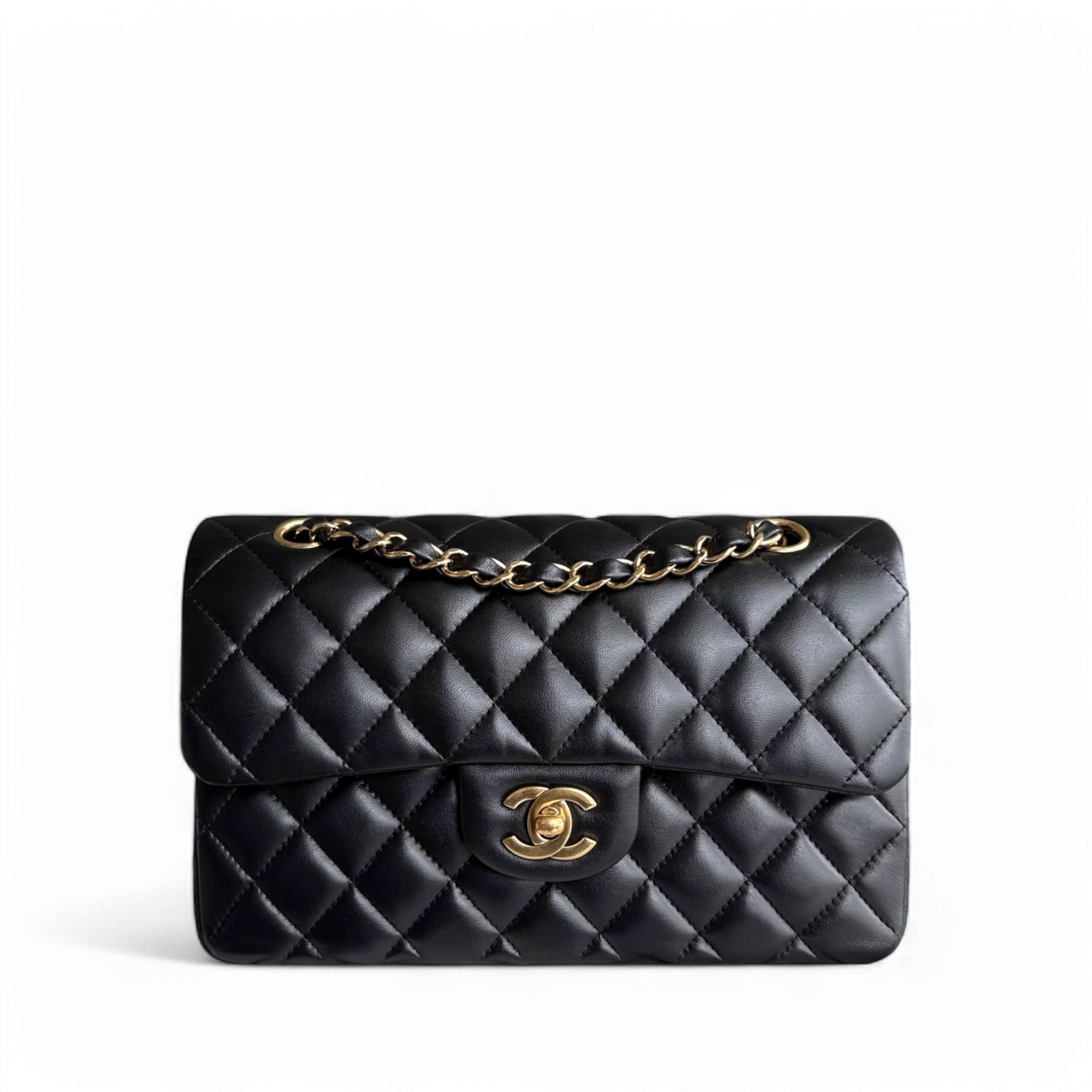 Chanel Classic Flap Small - 23CM Quilted Lambskin Black Gold Hardware Series 26