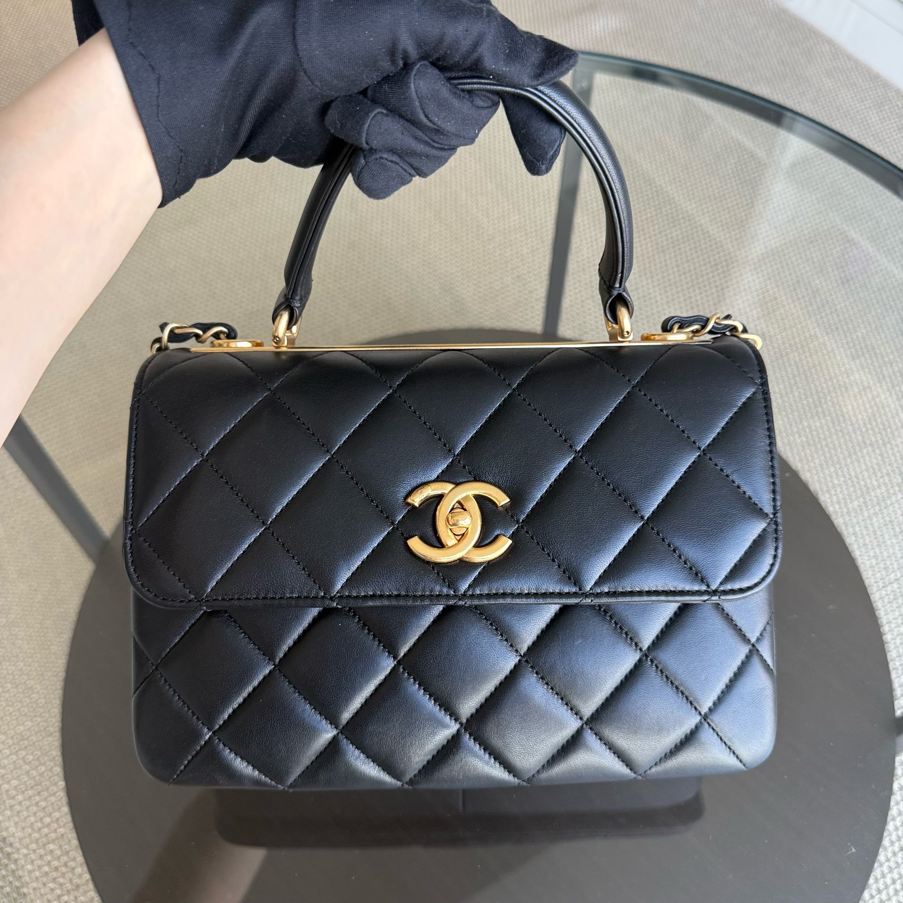 Chanel Trendy CC Small - Quilted Lambskin Black Gold Hardware Series 21