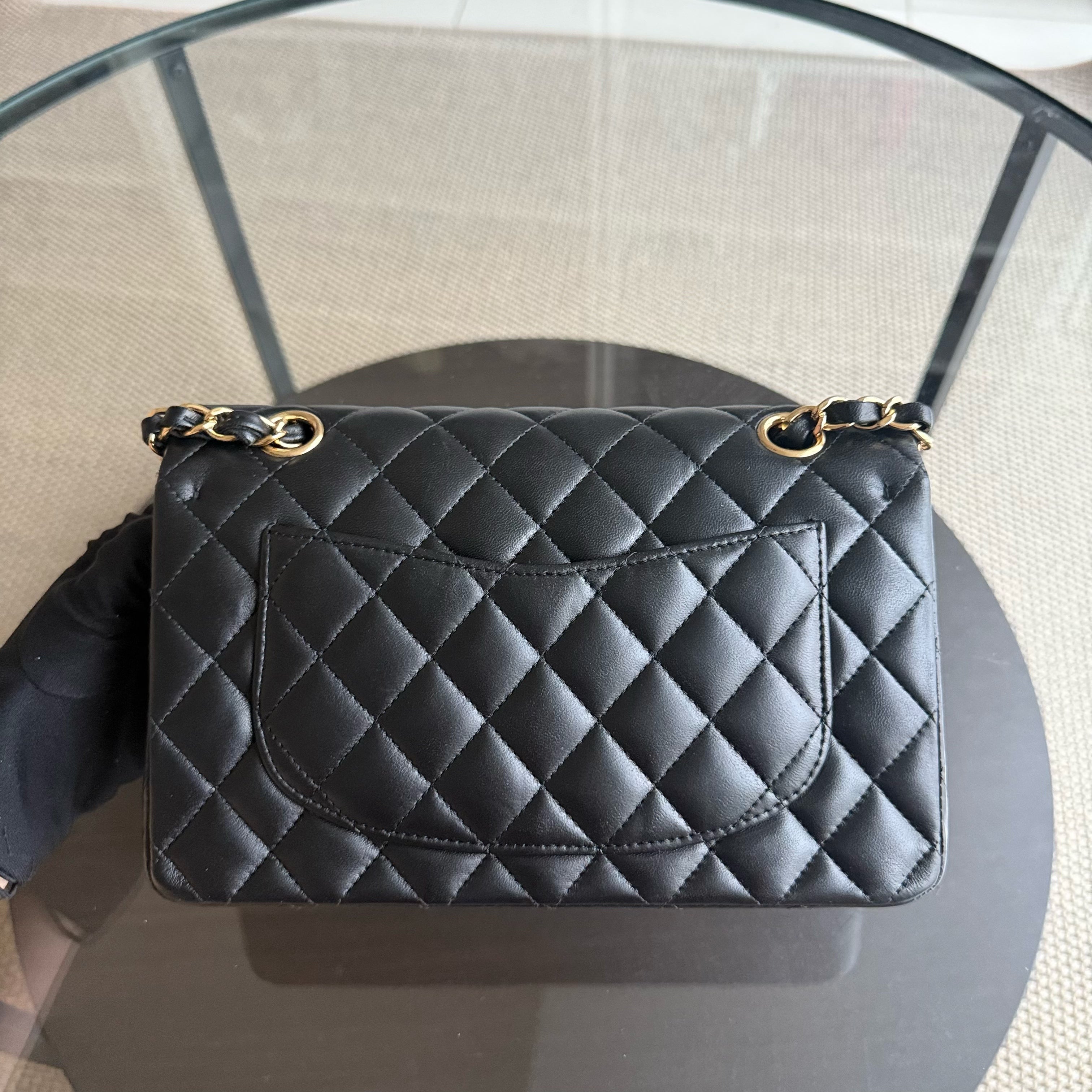 Chanel Classic Flap Small - 23CM Quilted Lambskin Black Gold Hardware Series 26