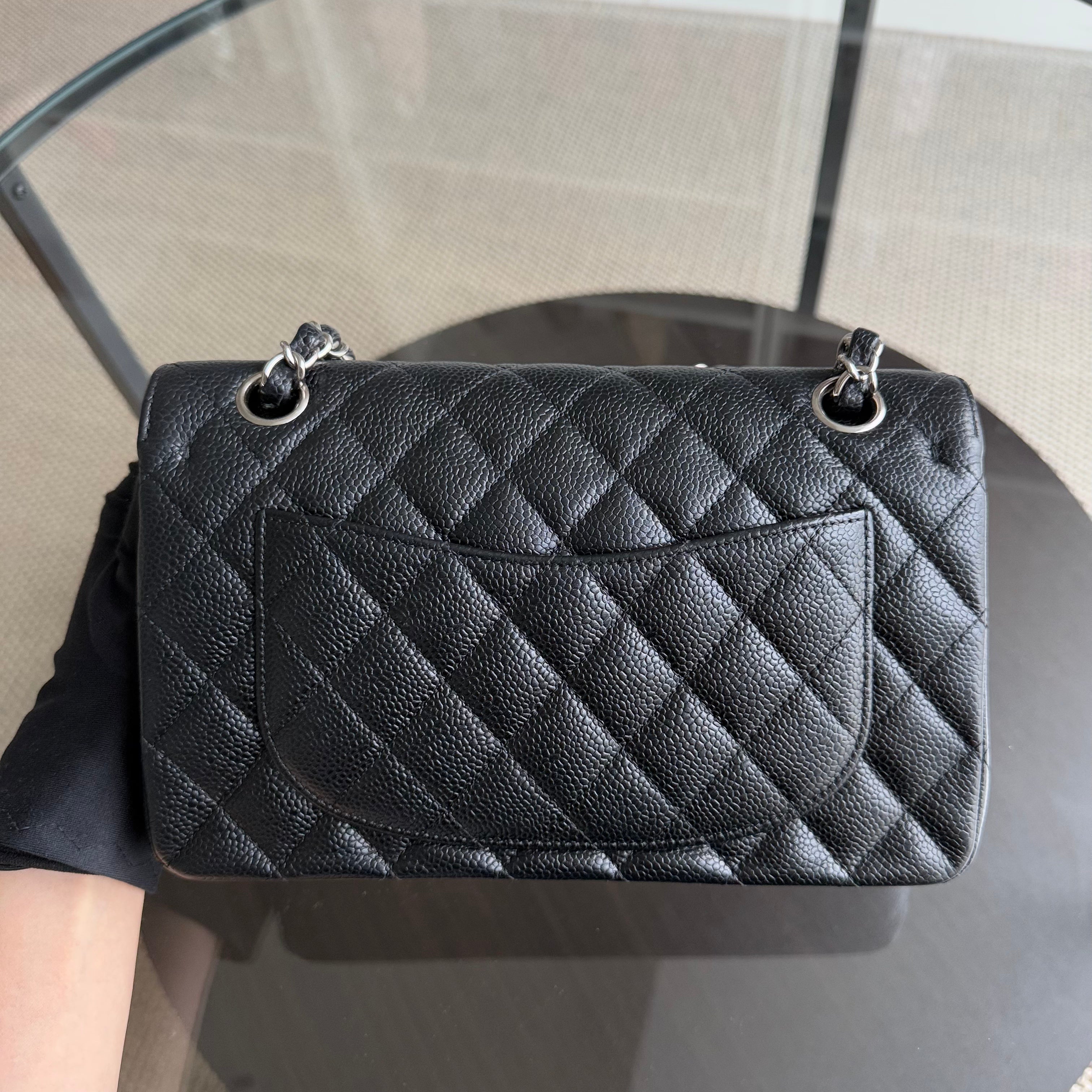 Chanel Classic Flap Small - Caviar 23CM Quilted Black Silver Hardware Series 15