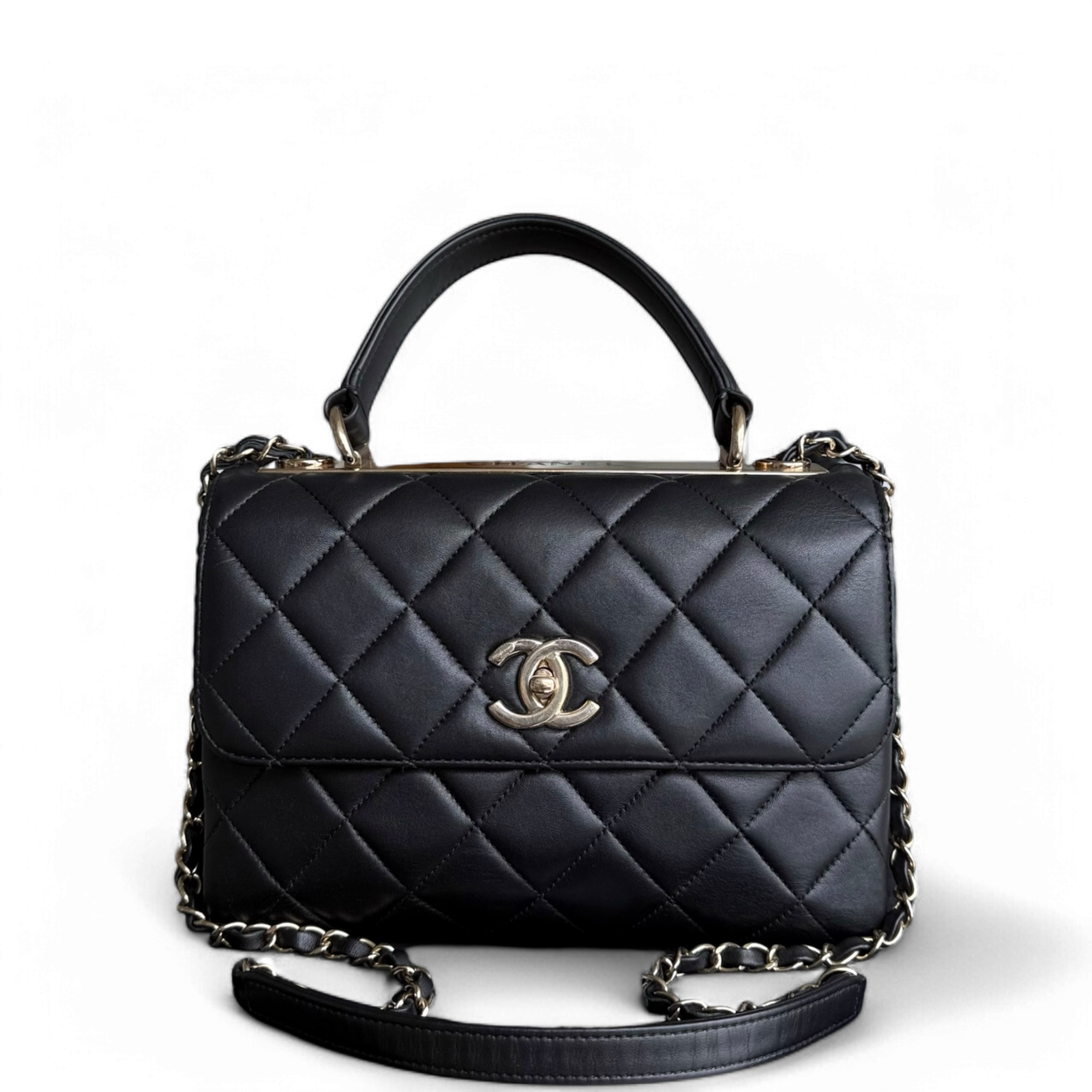 Chanel Trendy CC Small - Quilted Lambskin Black Gold Hardware Series 31