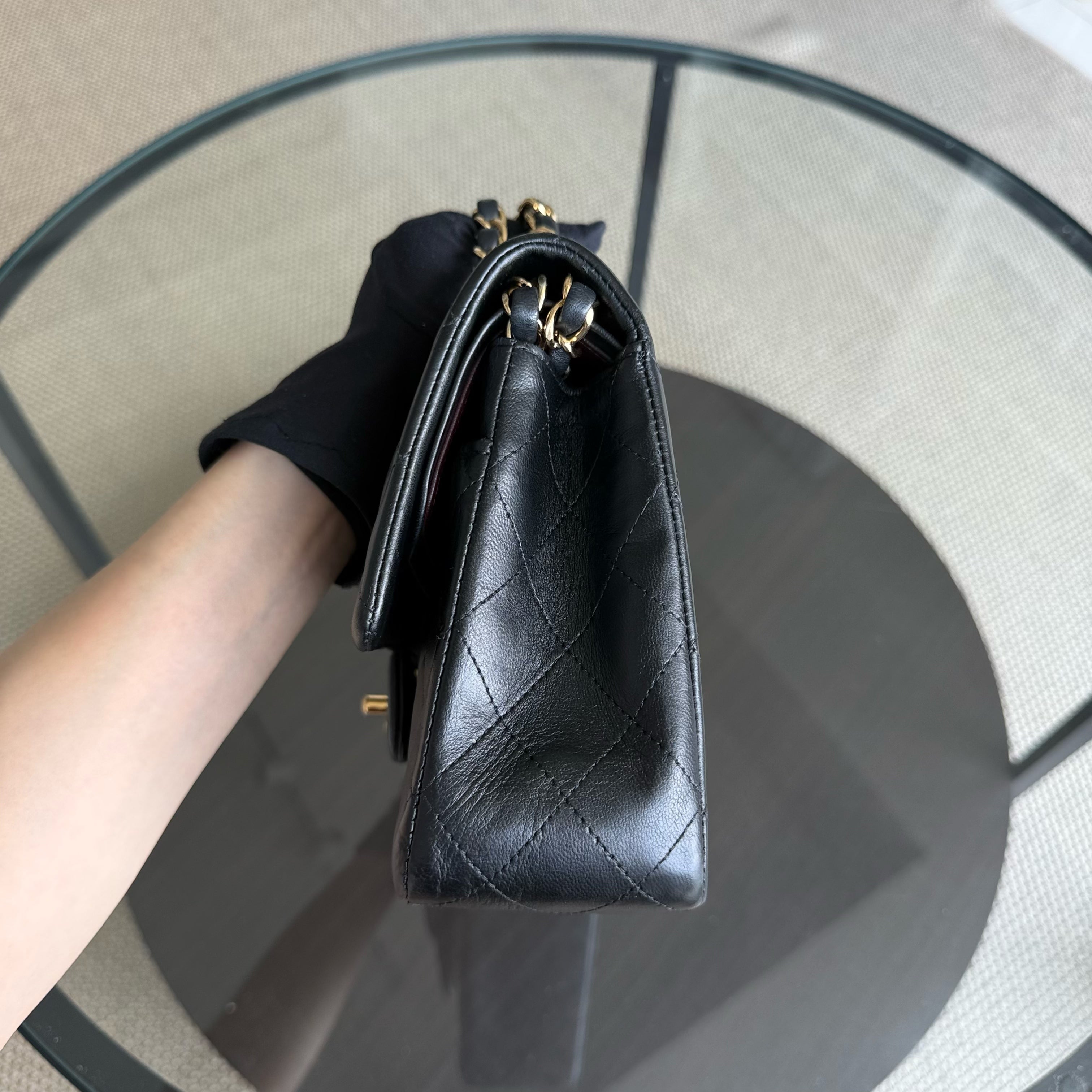 Chanel Classic Flap Medium - 25CM Quilted Lambskin Black Gold Hardware Series 15