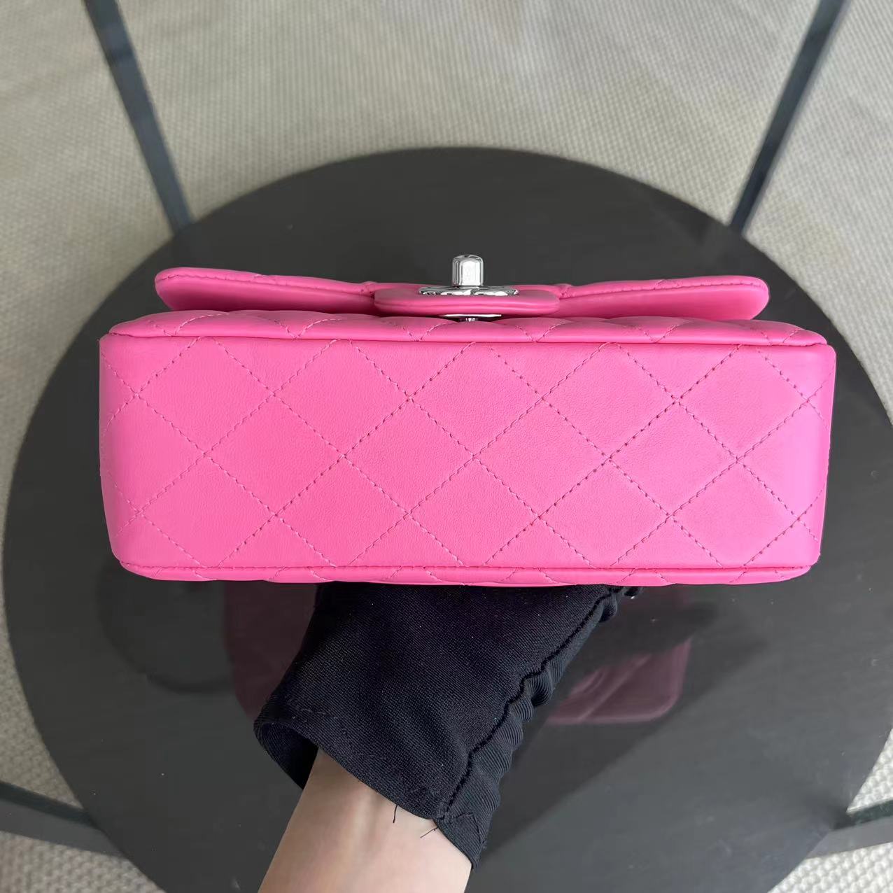 Balance of *Unused* Chanel Mini Rectangular Classic Flap Quilted Lambskin Pink SHW No 27 - Luxury Evermore