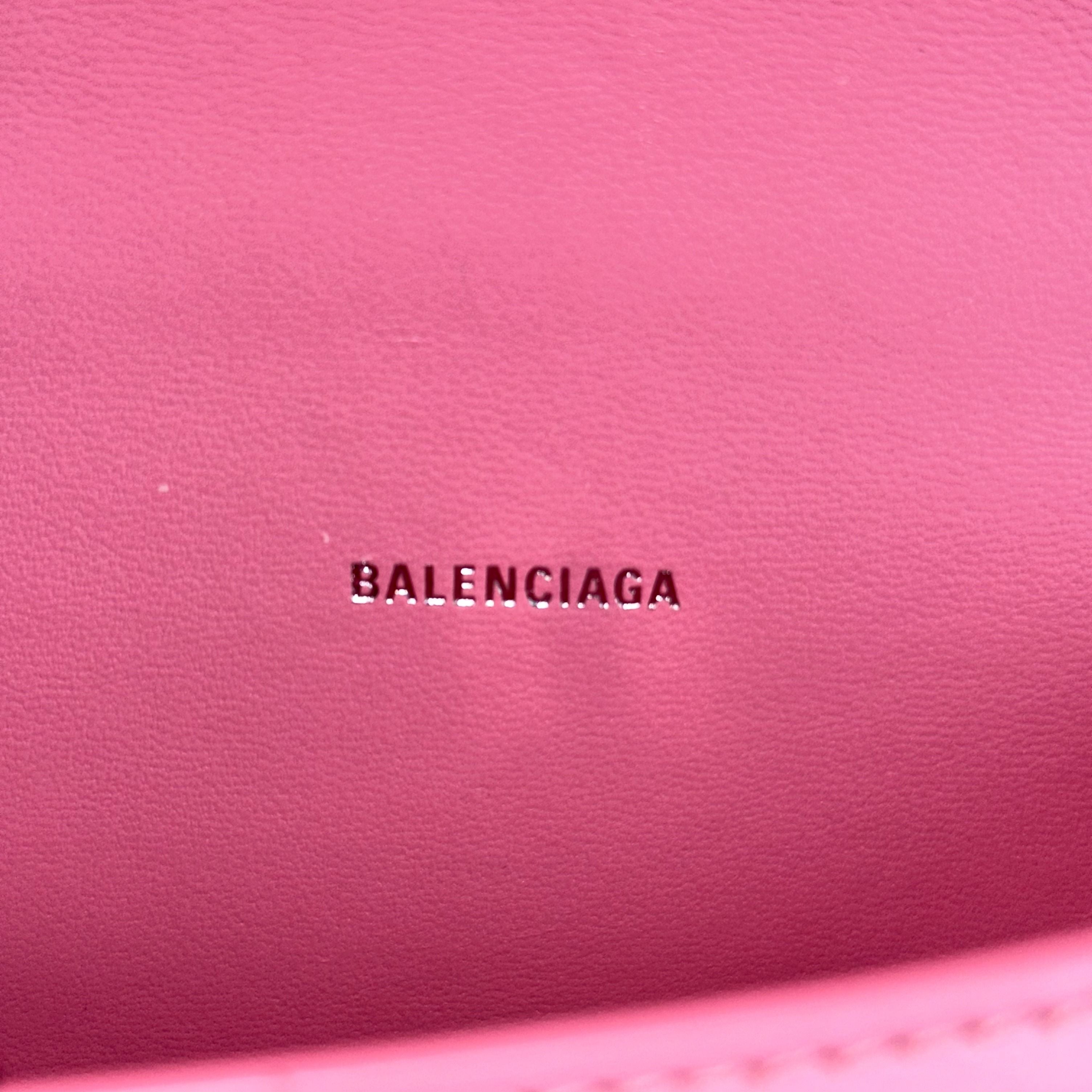 Balenciaga Hourglass XS Pink Smooth Calfskin Pink Dimond Hardware - Luxury Evermore