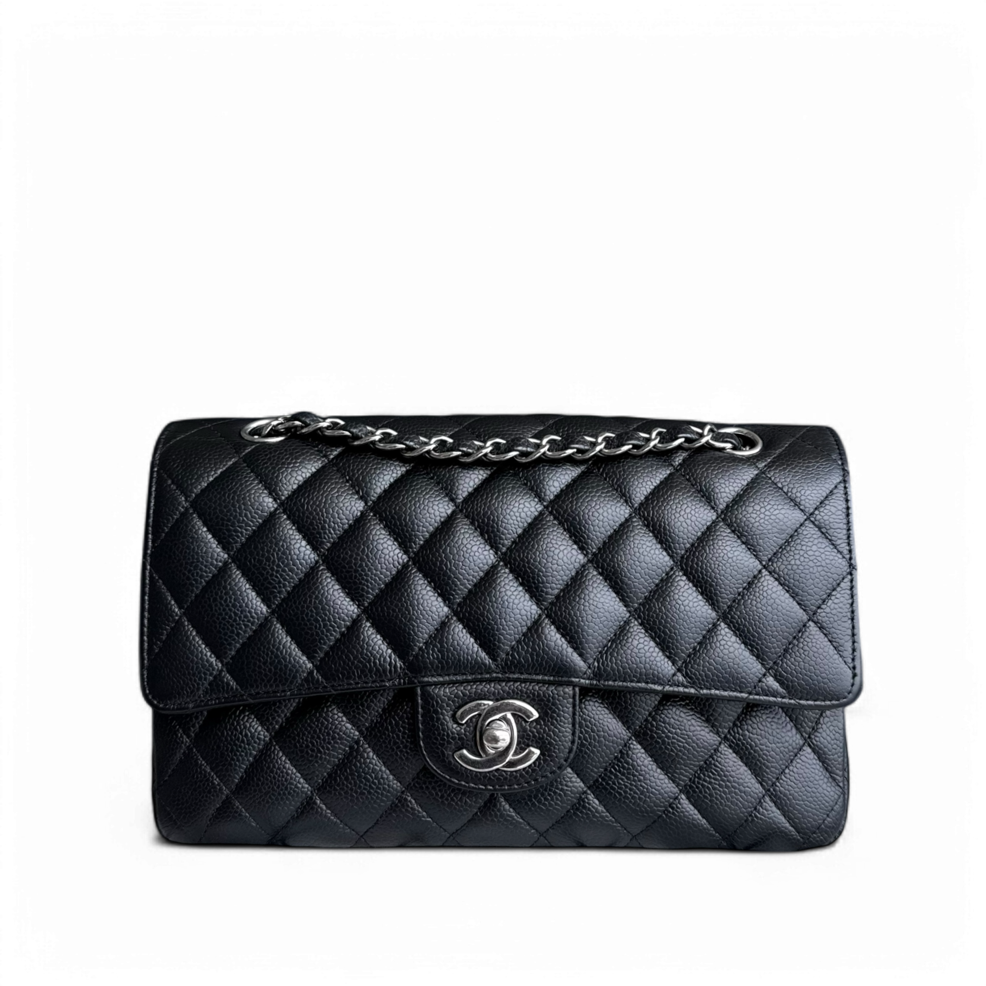 Chanel Classic Flap Medium - Caviar 25CM Quilted Black Silver Hardware Series 13