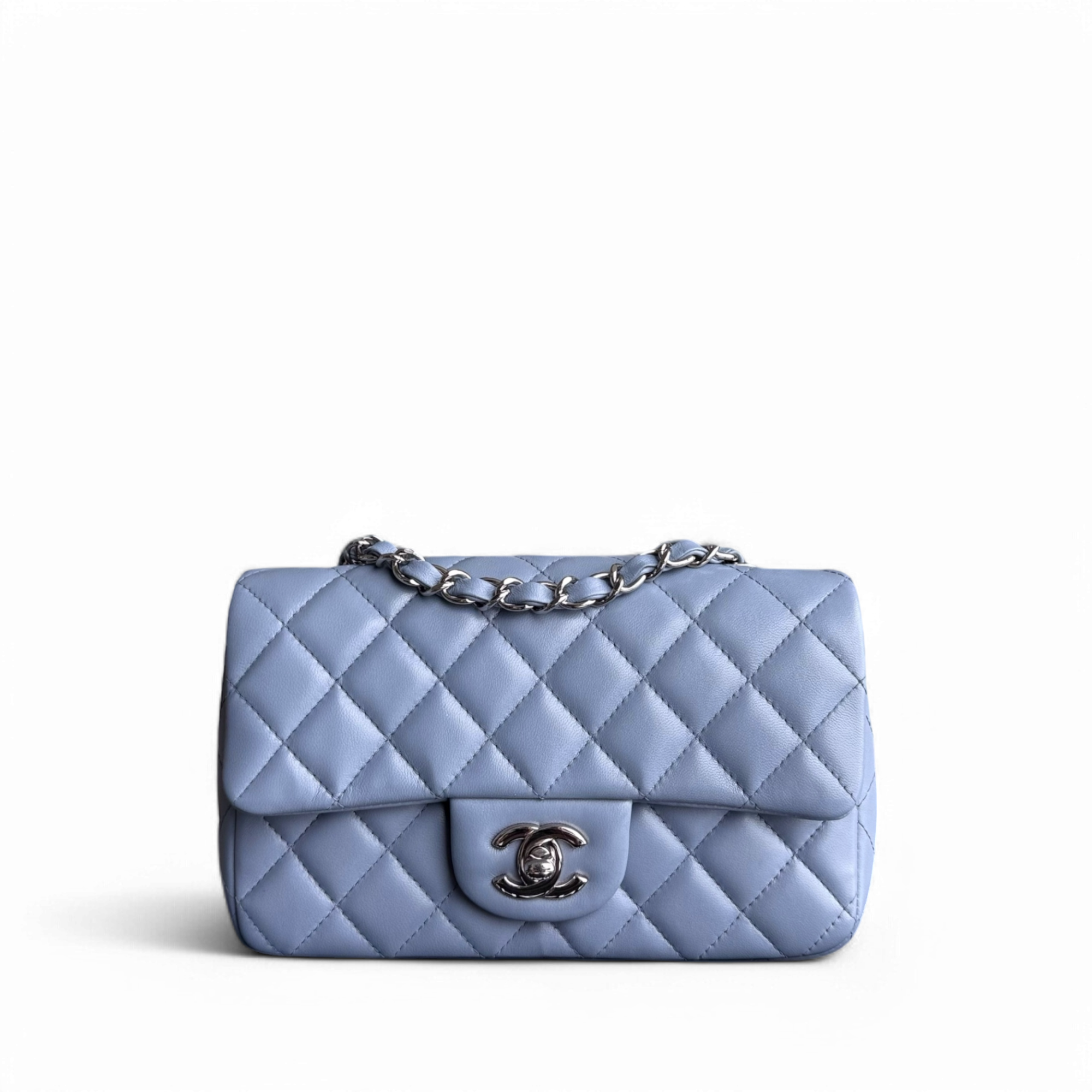 Chanel Classic Flap Mini - 20CM Quilted Lambskin Blue Silver Hardware Series 16