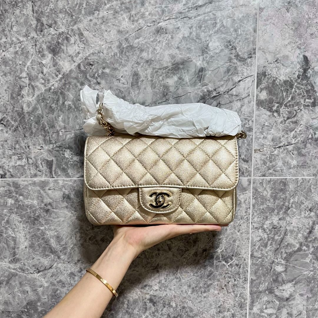 BNIB Chanel Mini Rectangular Classic Flap Gold GHW No 31 - Luxury Evermore