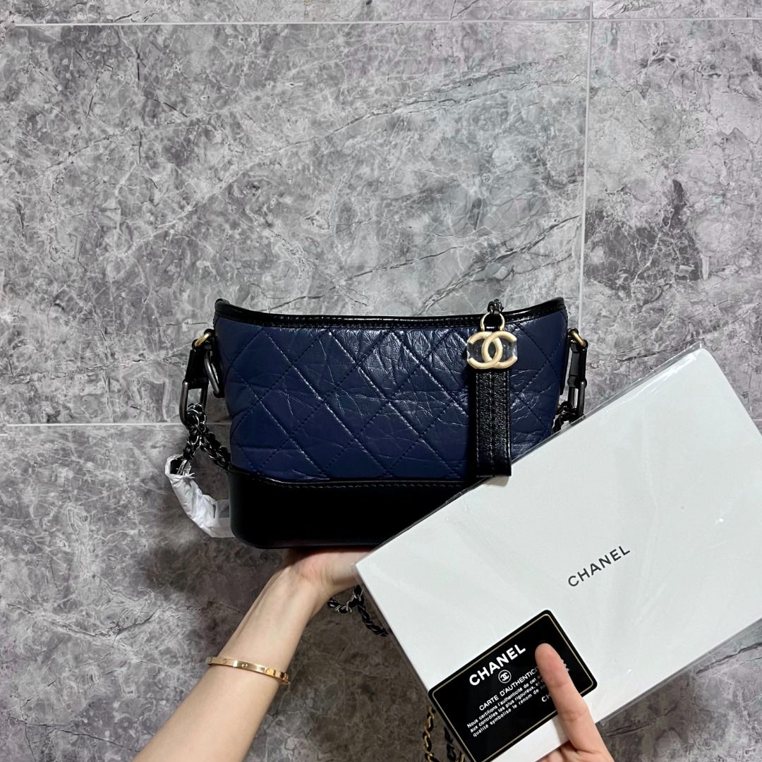 BNIB Chanel Small Gabrielle Calfskin Navy Blue No 29 - Luxury Evermore