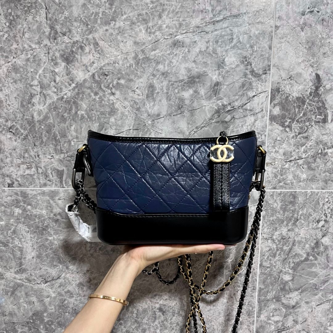 BNIB Chanel Small Gabrielle Calfskin Navy Blue No 29 - Luxury Evermore