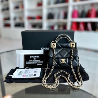 *Brand New* Chanel Flap Lambskin Cardholder with Chain 21A Black GHW No 31 - Luxury Evermore