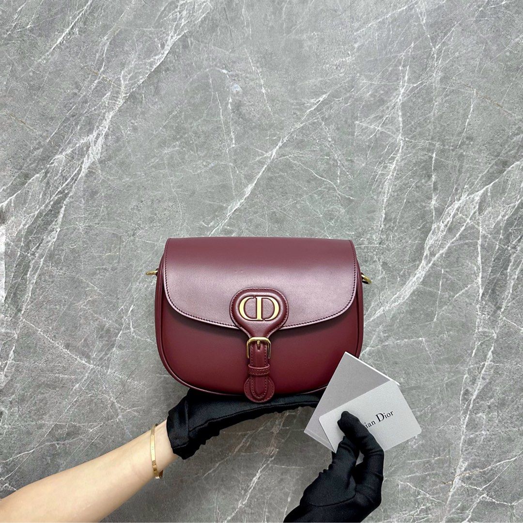 *Brand new*Dior Bobby Medium Flap Leather Burgundy - Luxury Evermore