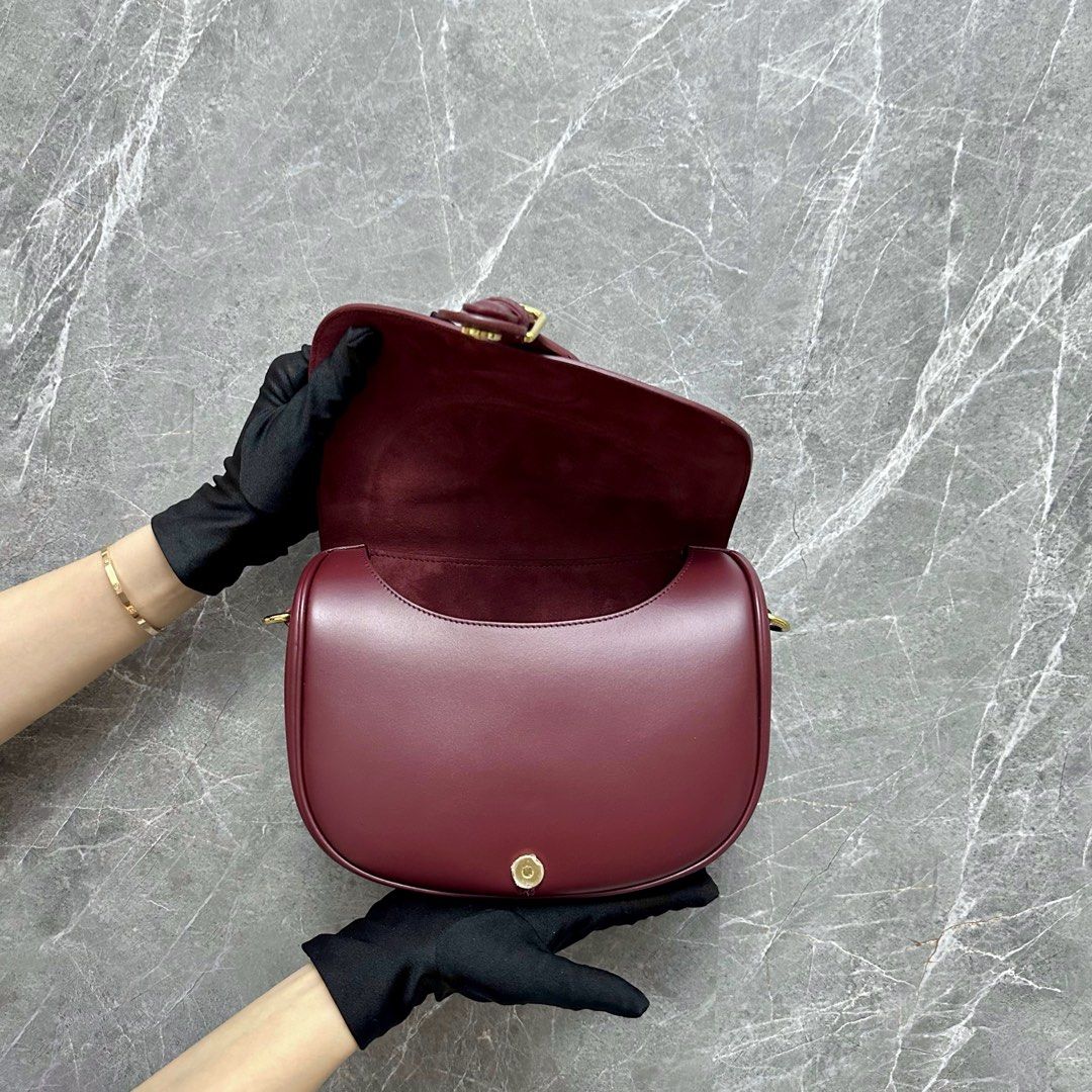 *Brand new*Dior Bobby Medium Flap Leather Burgundy - Luxury Evermore