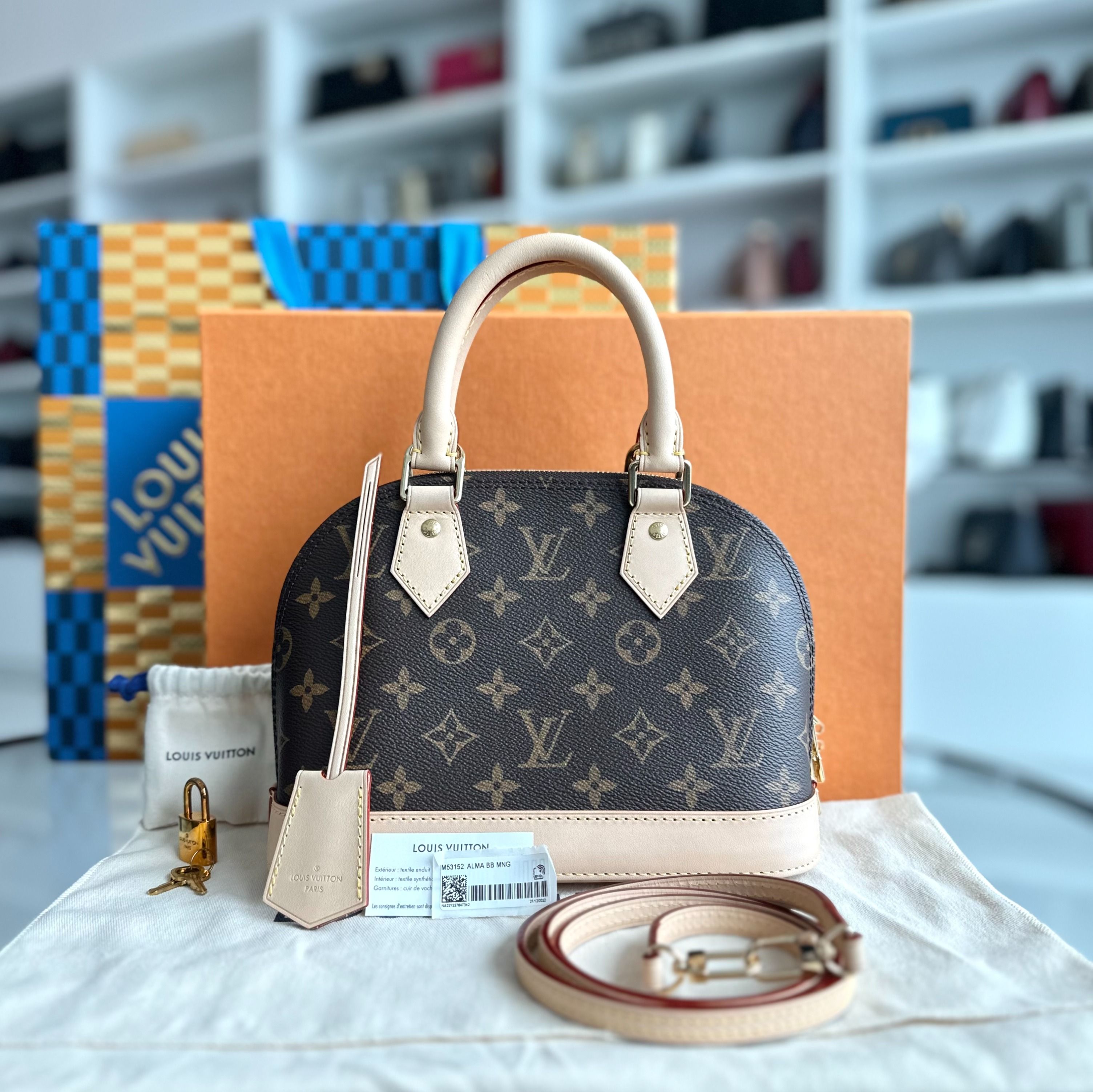 *Brand New Full Set* Louis Vuitton LV Alma BB Monogram Cross Body Leather Bag - Luxury Evermore