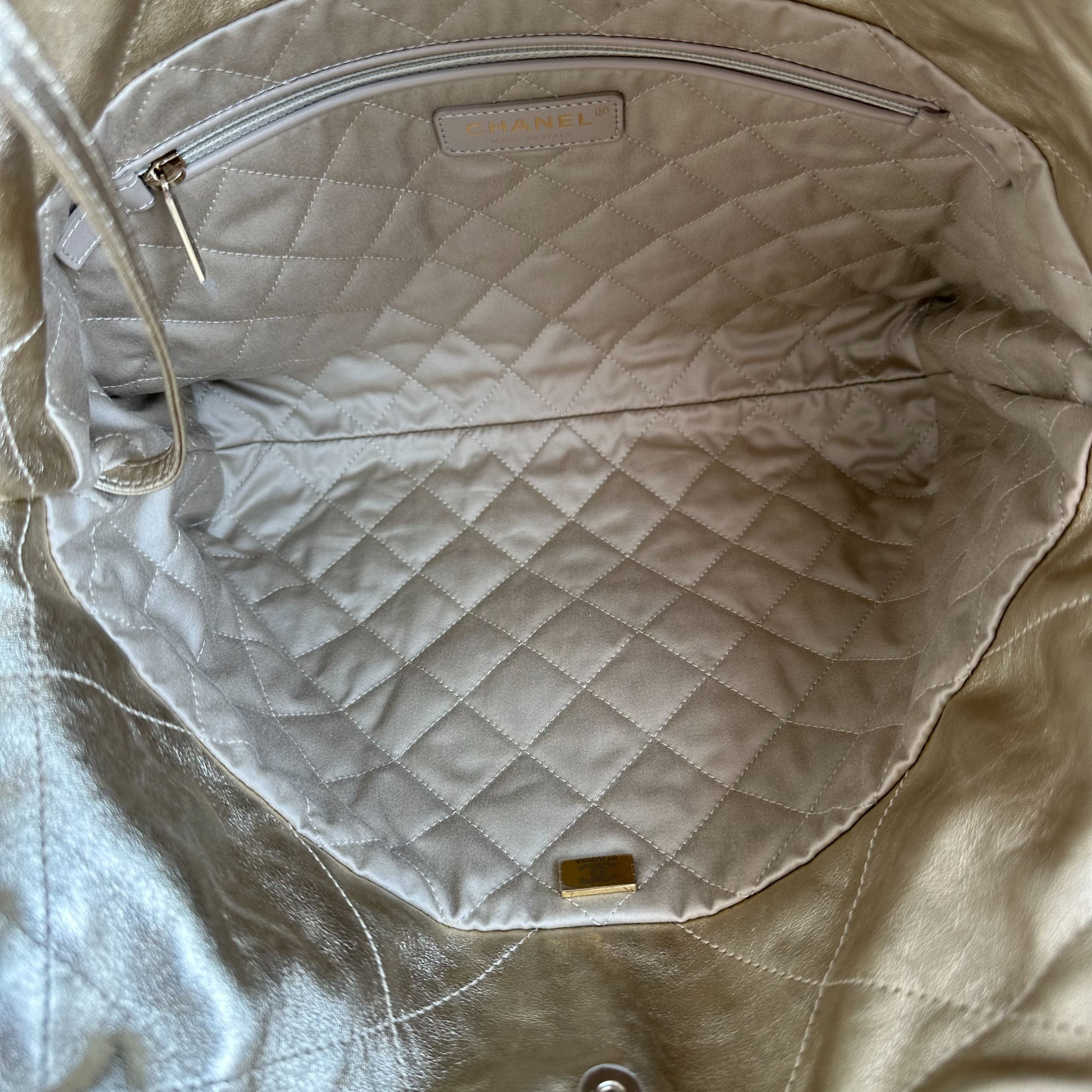 *Brand New, Receipt, Microchip* Chanel C22 Small Hobo 22 Bag Gold Calfskin GHW - Luxury Evermore