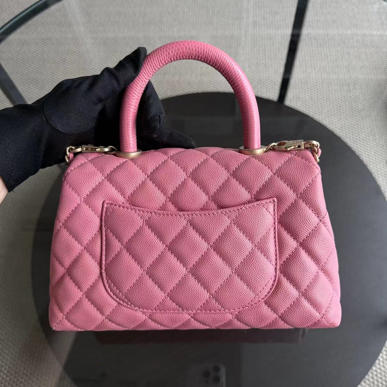 Chanel Coco Handle Small - Caviar Quilted Pink Gold Hardware Series 28