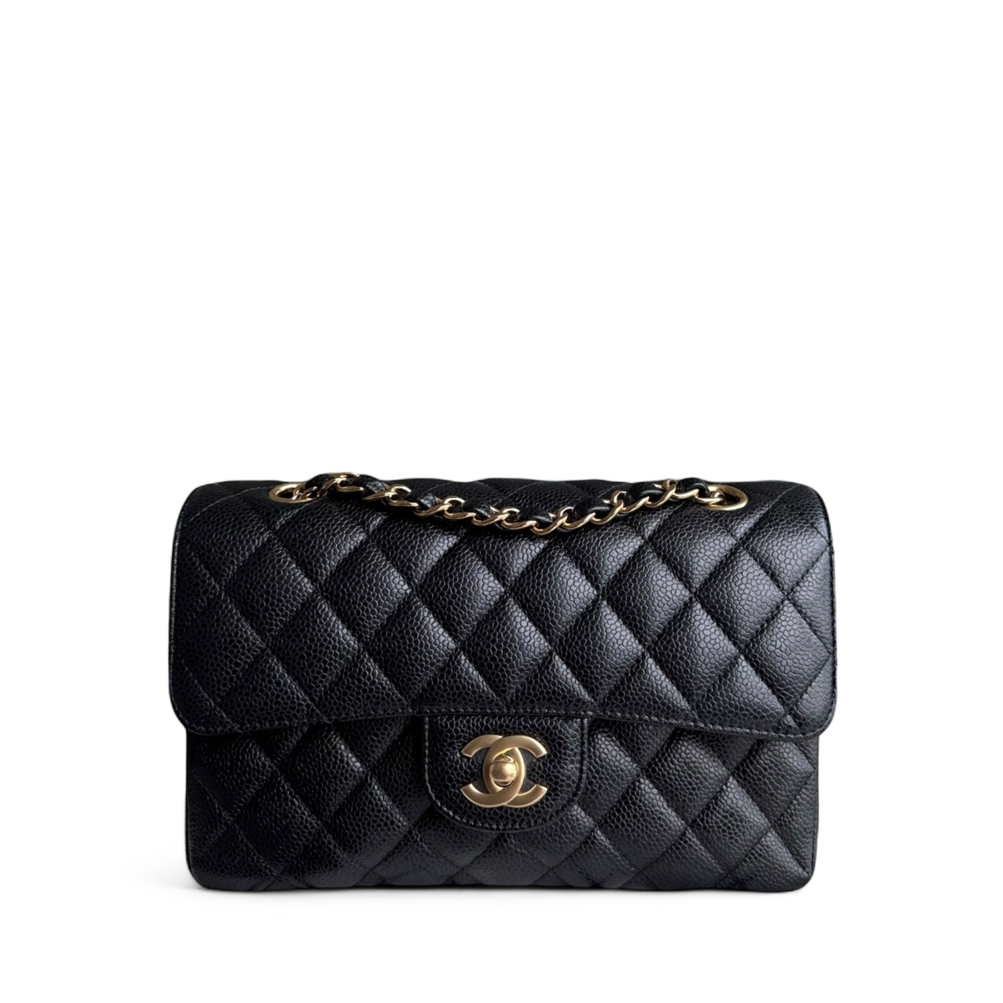 Chanel Classic Flap Small - Caviar 23CM Quilted Black Gold Hardware Series 28