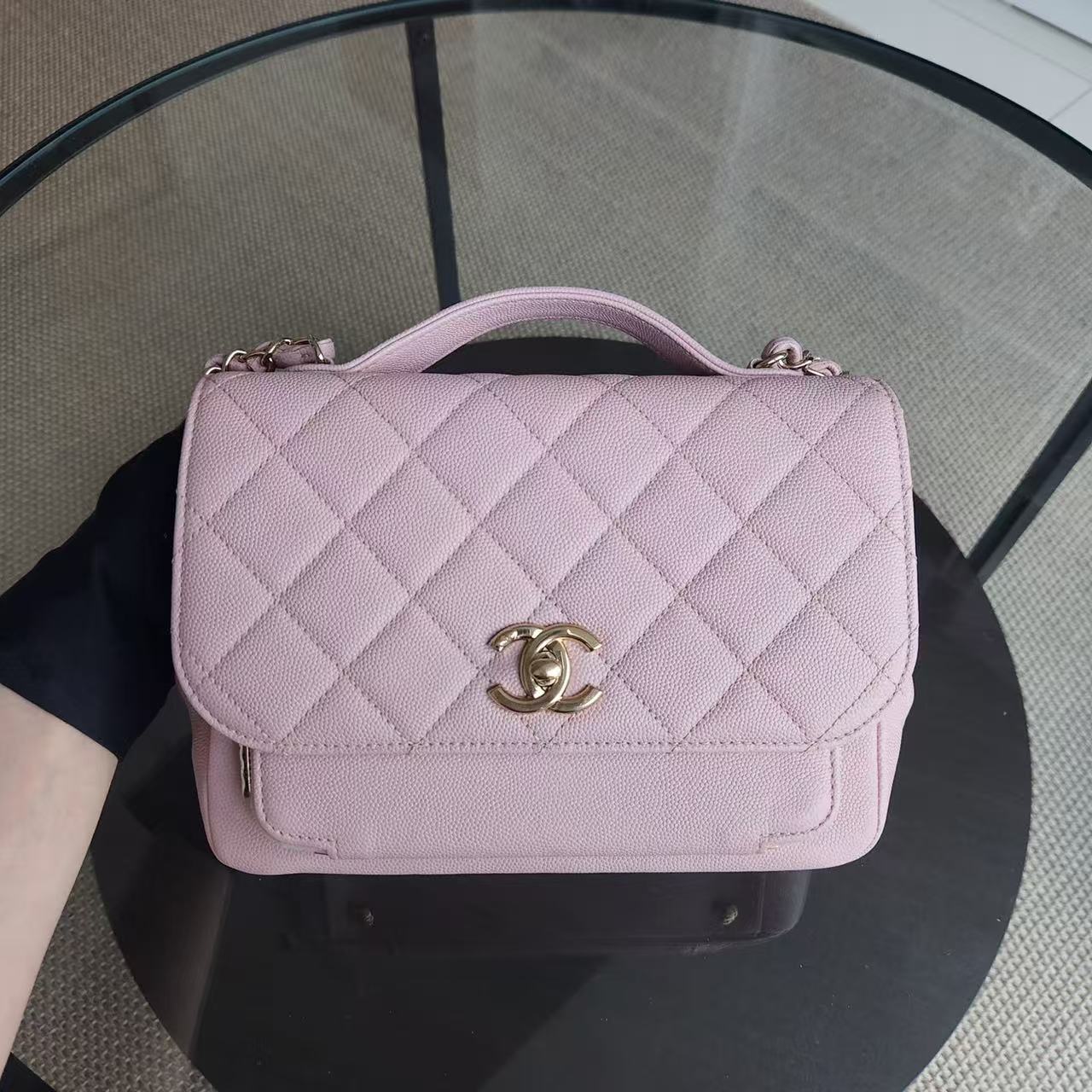 Chanel Business Affinity Medium - Caviar Quilted Sakura Light Pink Gold Hardware Series 26