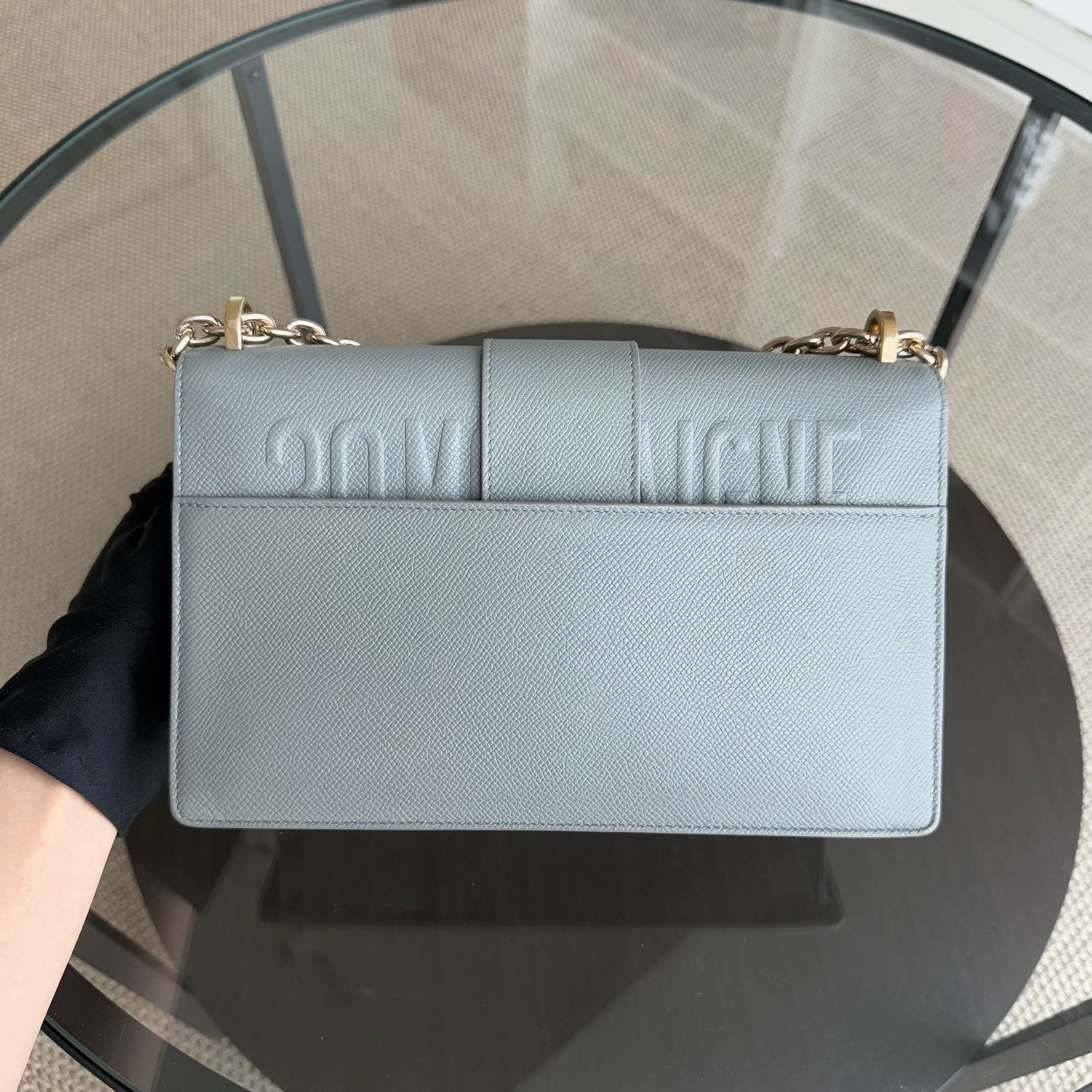 Dior 30 Montaigne - Grained Calfskin Grey Gray Gold Hardware