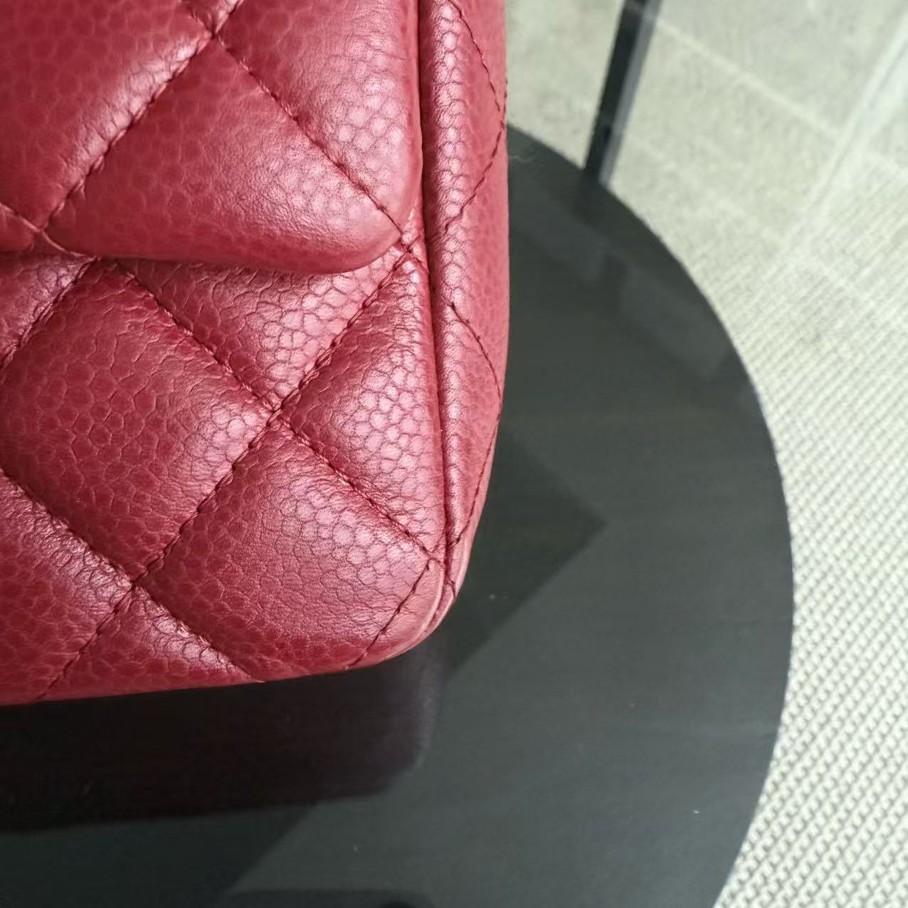 Chanel Classic Flap Mini - Caviar 20CM Quilted Dark Red Silver Hardware Series 17