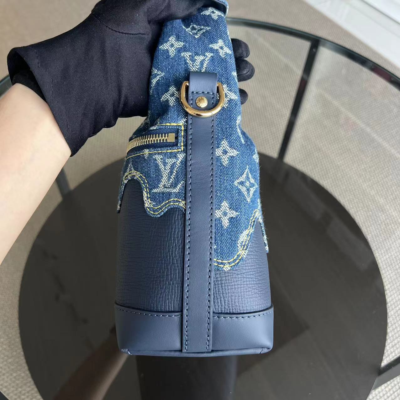 *Full Set, Receipt* Louis Vuitton LV Japanese Cruiser Denim Blue Handbag