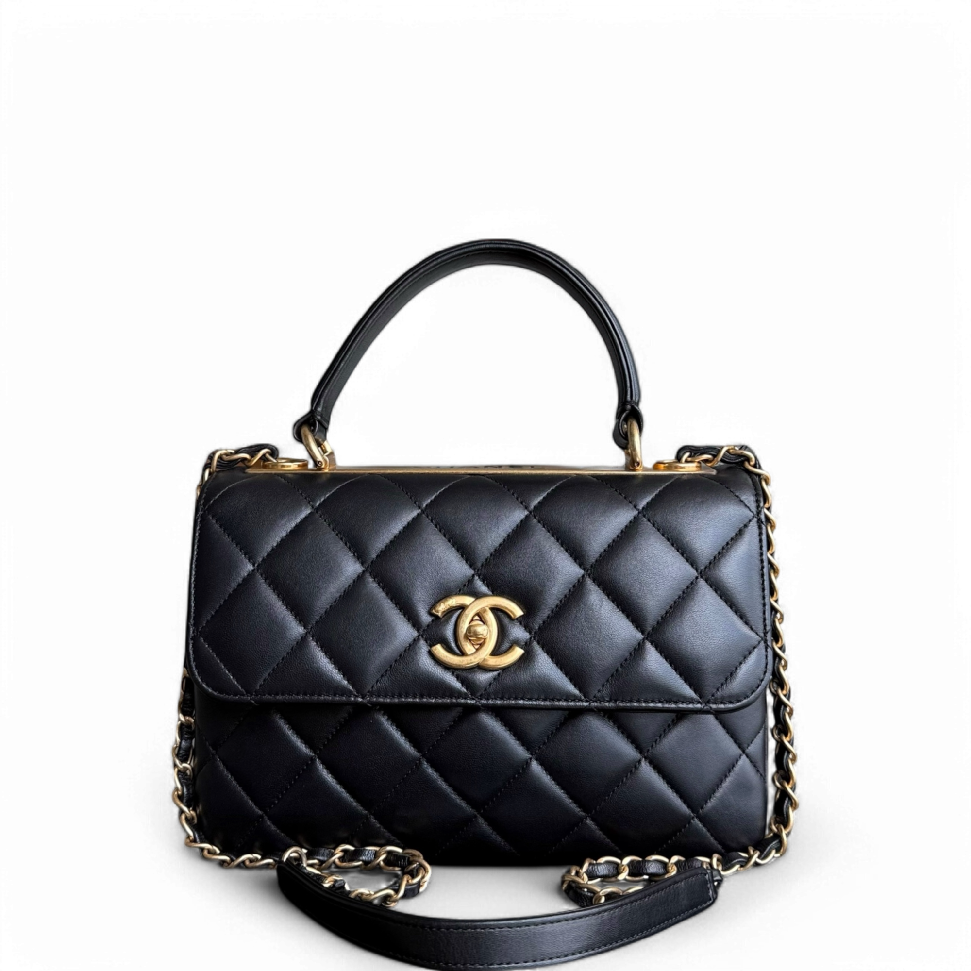 Chanel Trendy CC Small - Quilted Lambskin Black Gold Hardware Series 21