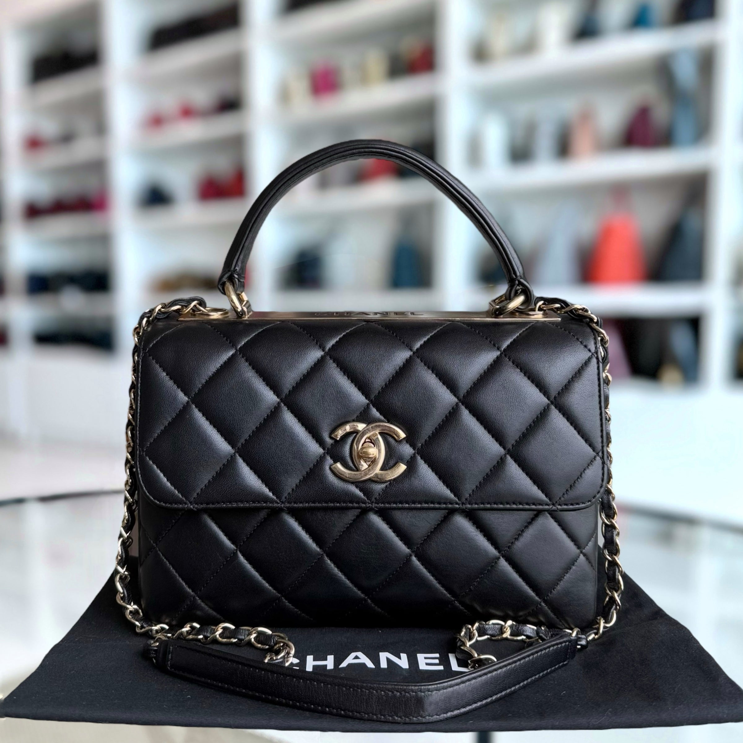 Chanel Trendy CC Small - Lambskin Quilted Black Gold Hardware Series 23