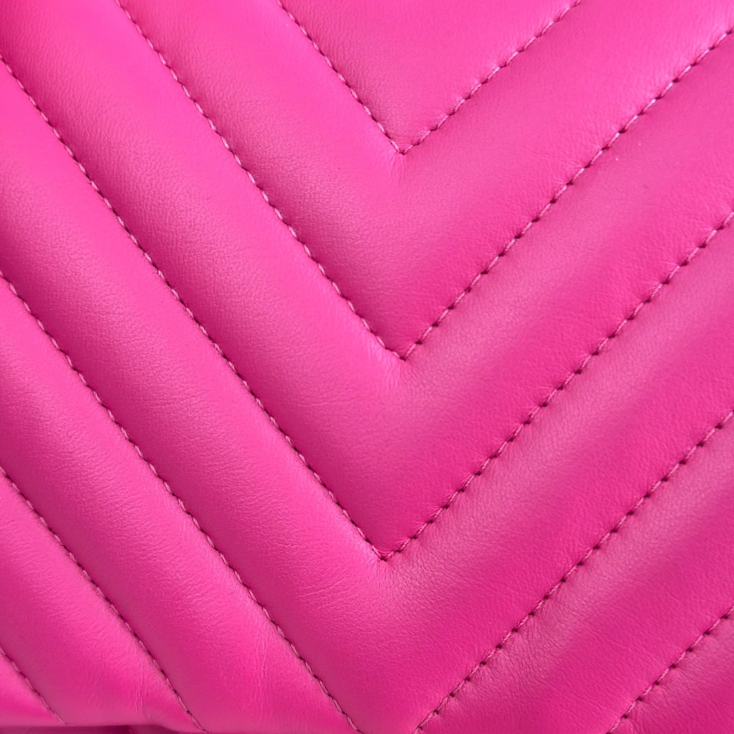 Chanel Classic Flap Medium - Chevron Lambskin Double Flap Hot Pink Gold Hardware Series 21