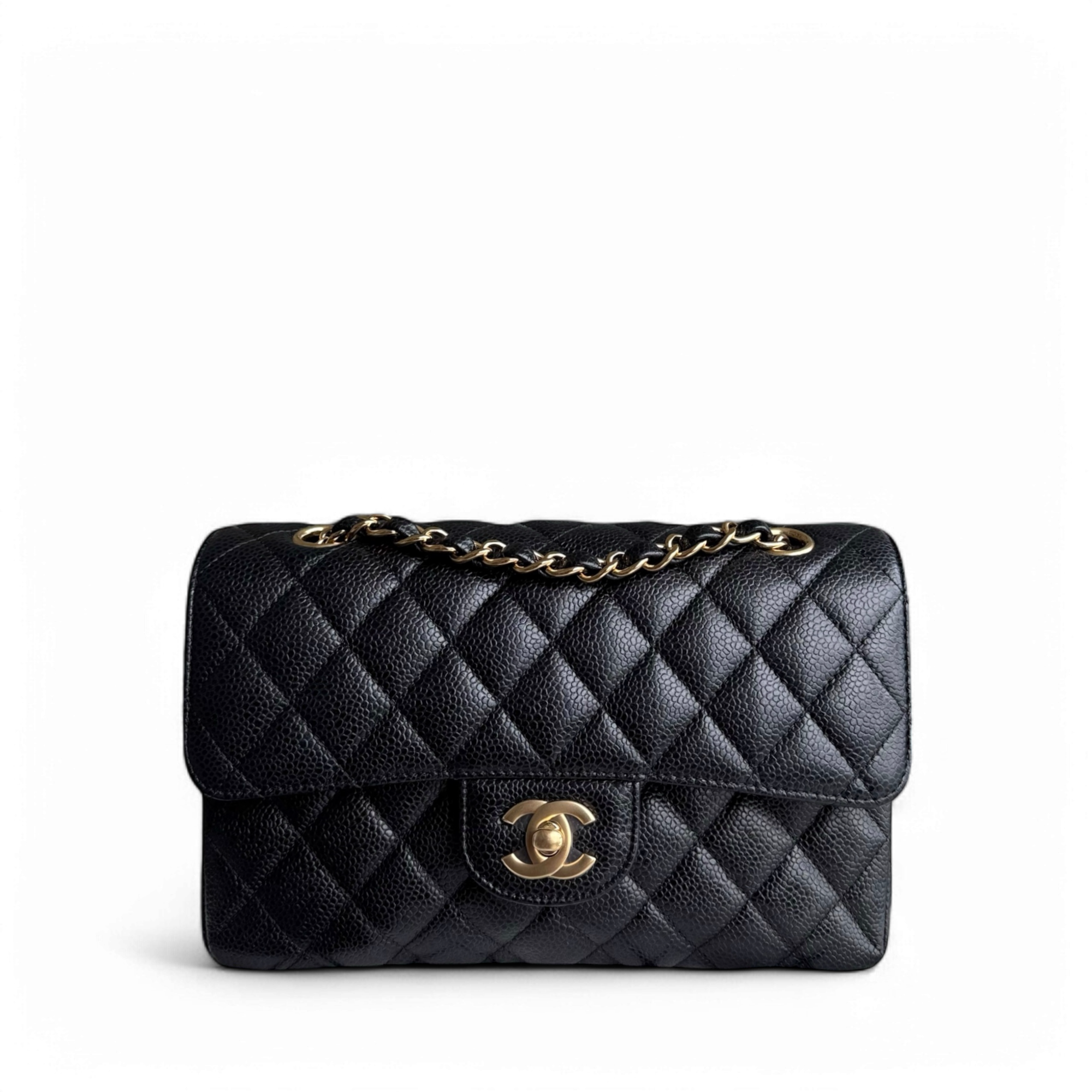 Chanel Classic Flap Small - Caviar 23CM Quilted Black Gold Hardware Series 29