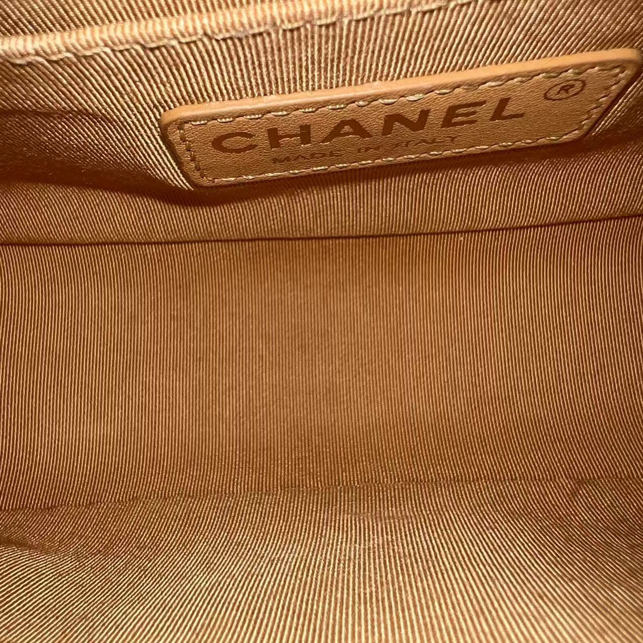 *Calfskin* Chanel Boy Small Quilted Grained Calfskin Cream White Leboy Golden Hardware Series 20 - Luxury Evermore