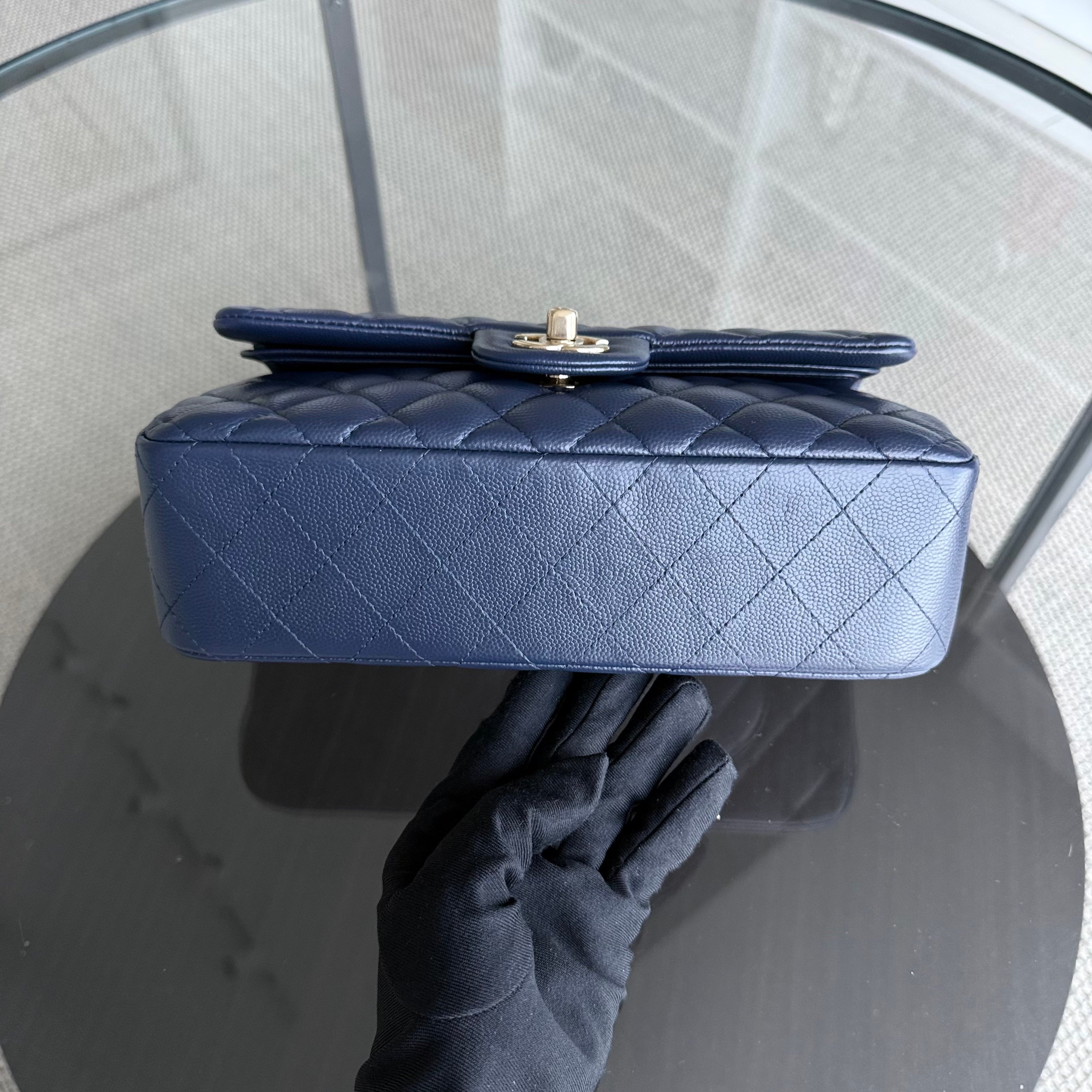 Chanel Classic Flap Small - Caviar 23CM Quilted Dark Navy Blue Gold Hardware Series 29