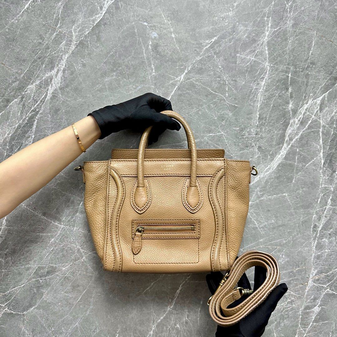 Celine Luggage Mini Camel Beige Top Handle Bag - Luxury Evermore