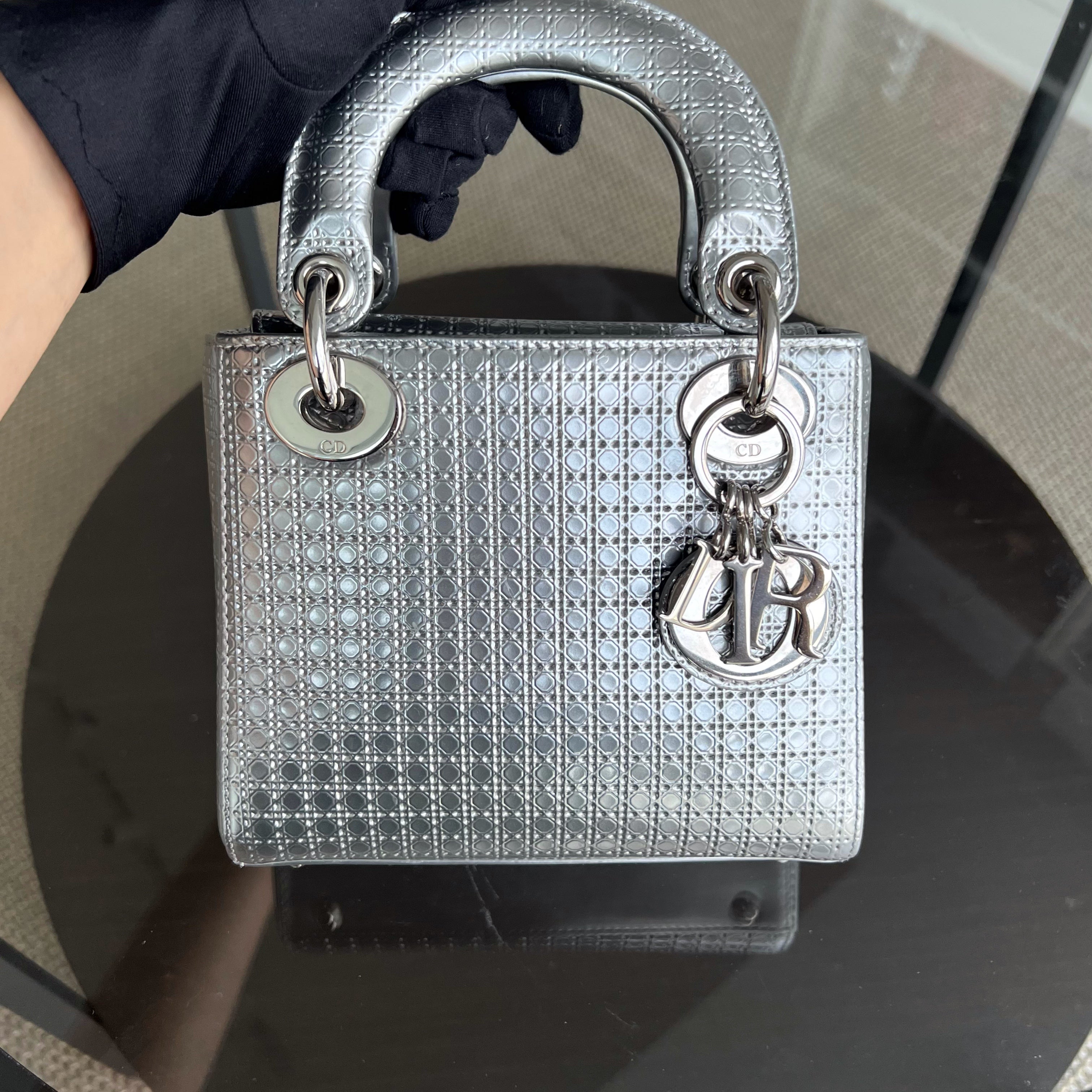 *Chain Strap* Dior Lady Mini Micro-Cannage
Silver Limited Edition SHW - Luxury Evermore