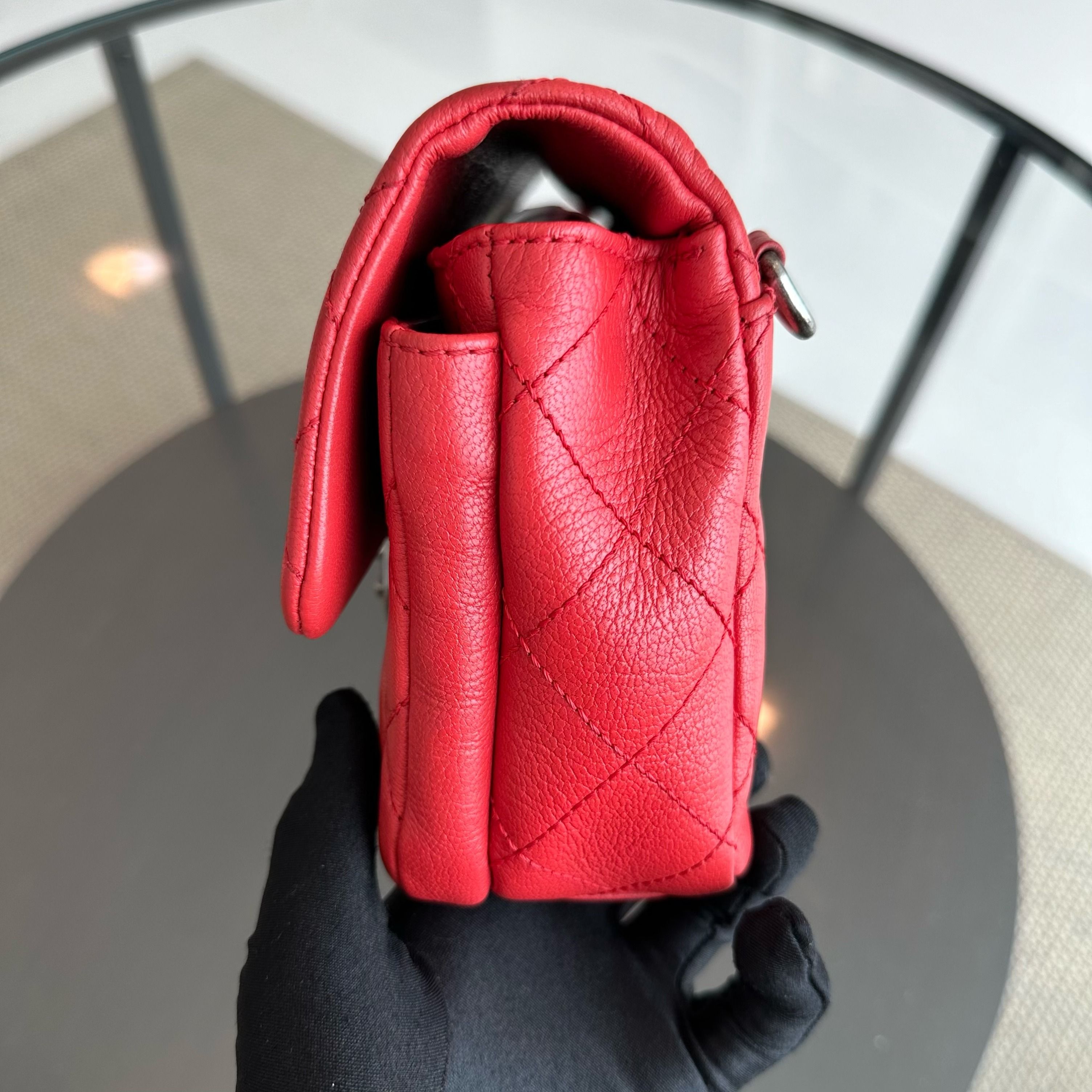 Chanel 2016 Seasonal Flap Two Way Quilted Grained Calfskin Red No 21 - Luxury Evermore