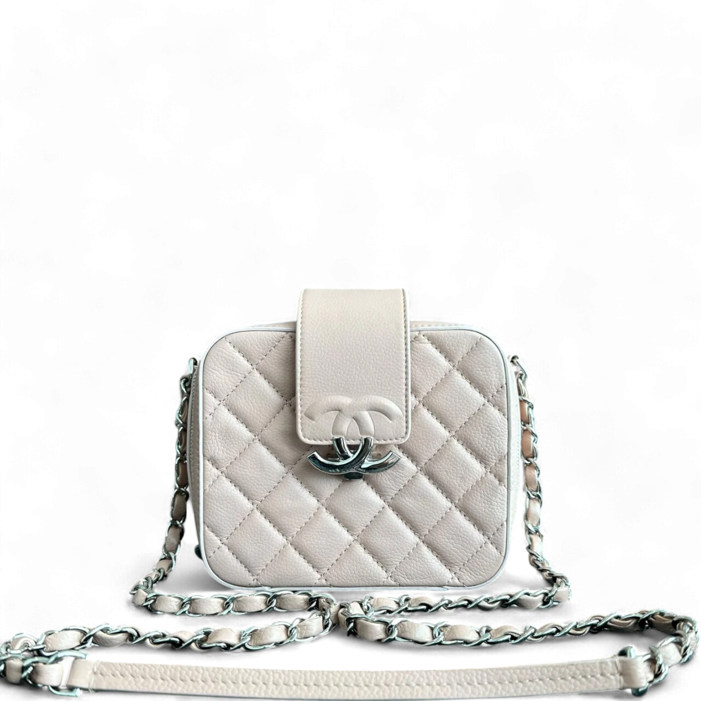 Chanel Box Camera - Quilted Goatskin Beige SHW No 24