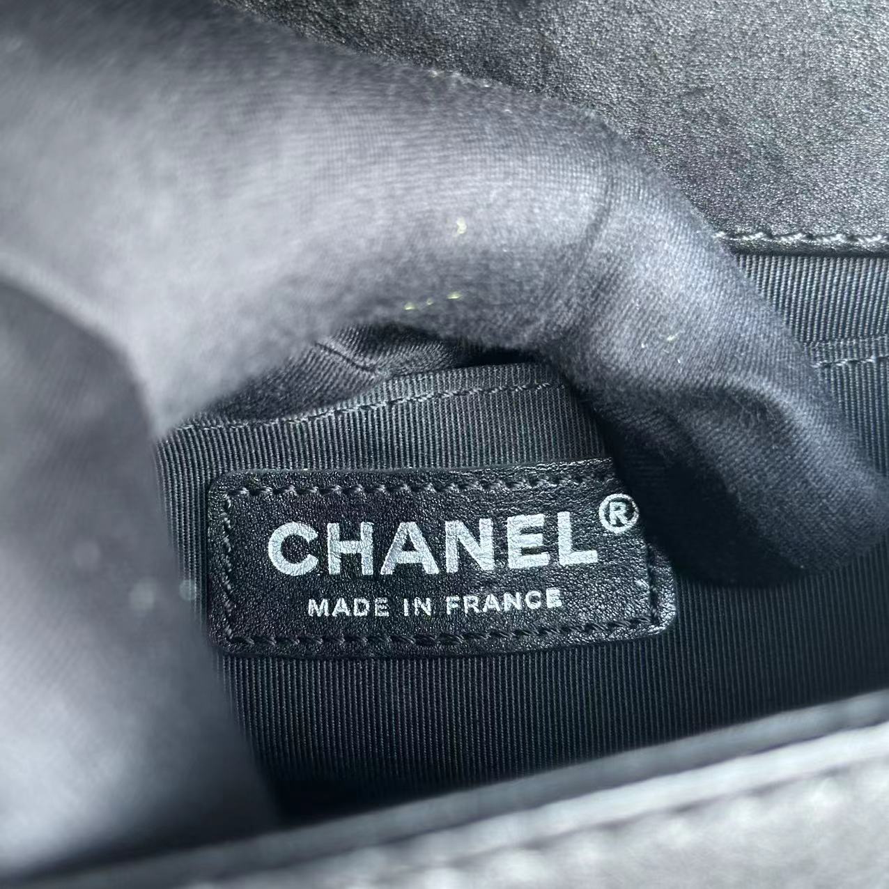 Chanel Boy Limited Edition Old Medium Quilted Grained Calfskin With Metal Edegs Black Leboy RSHW No 19 - Luxury Evermore