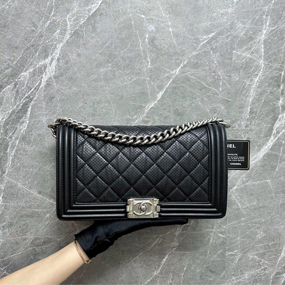 Chanel Boy Medium Lambskin Black SHW - Luxury Evermore