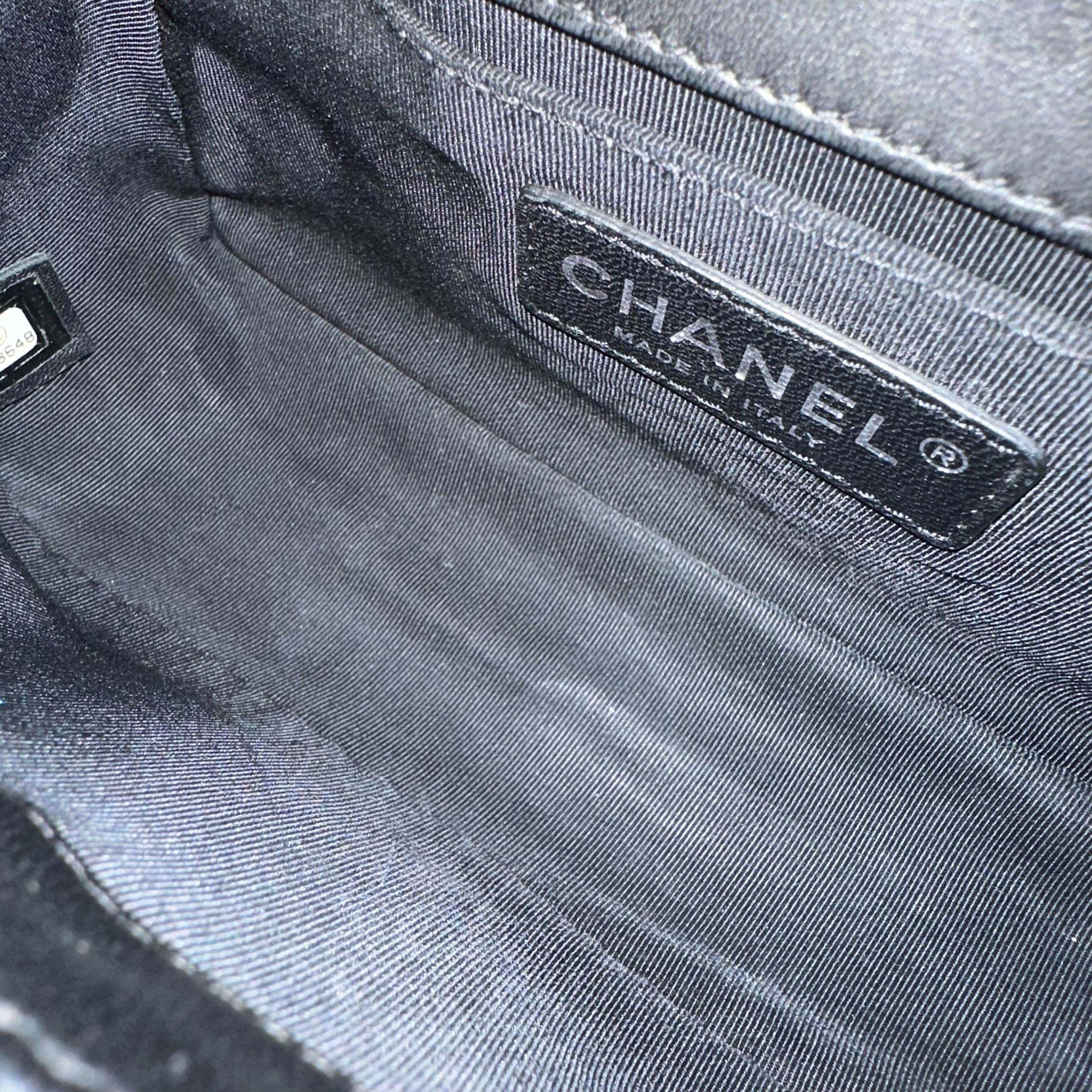 Chanel Boy Small Lambskin Quilted Black SHW No 22 - Luxury Evermore