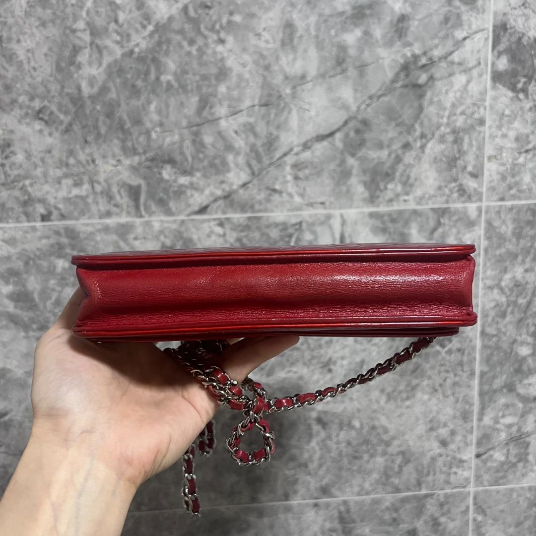 Chanel Camellia Wallet On Chain WOC Red No 14 - Luxury Evermore