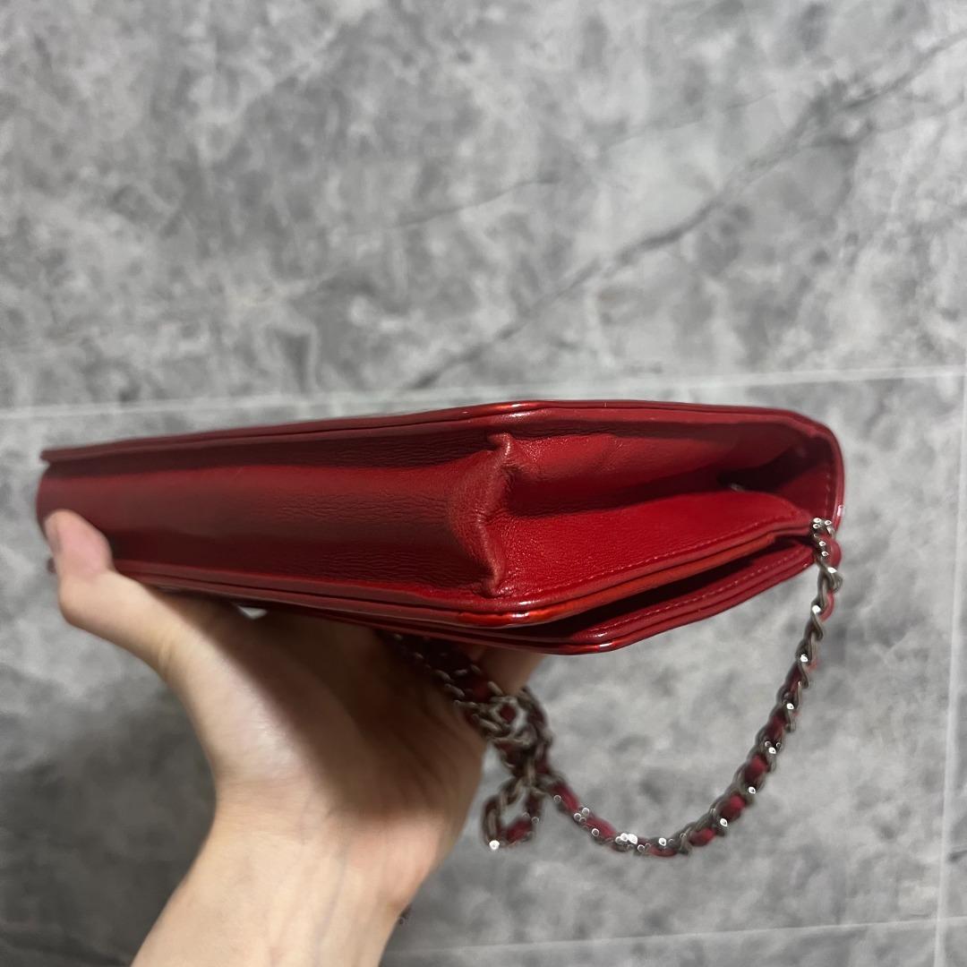 Chanel Camellia Wallet On Chain WOC Red No 14 - Luxury Evermore