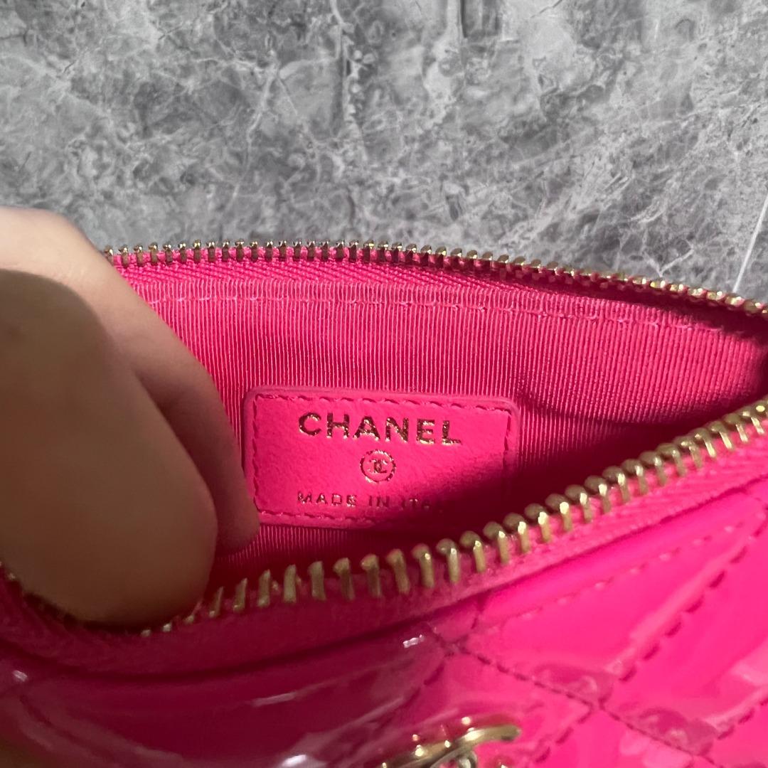 Chanel Card Holder Pink Patent Leather No 29 - Luxury Evermore