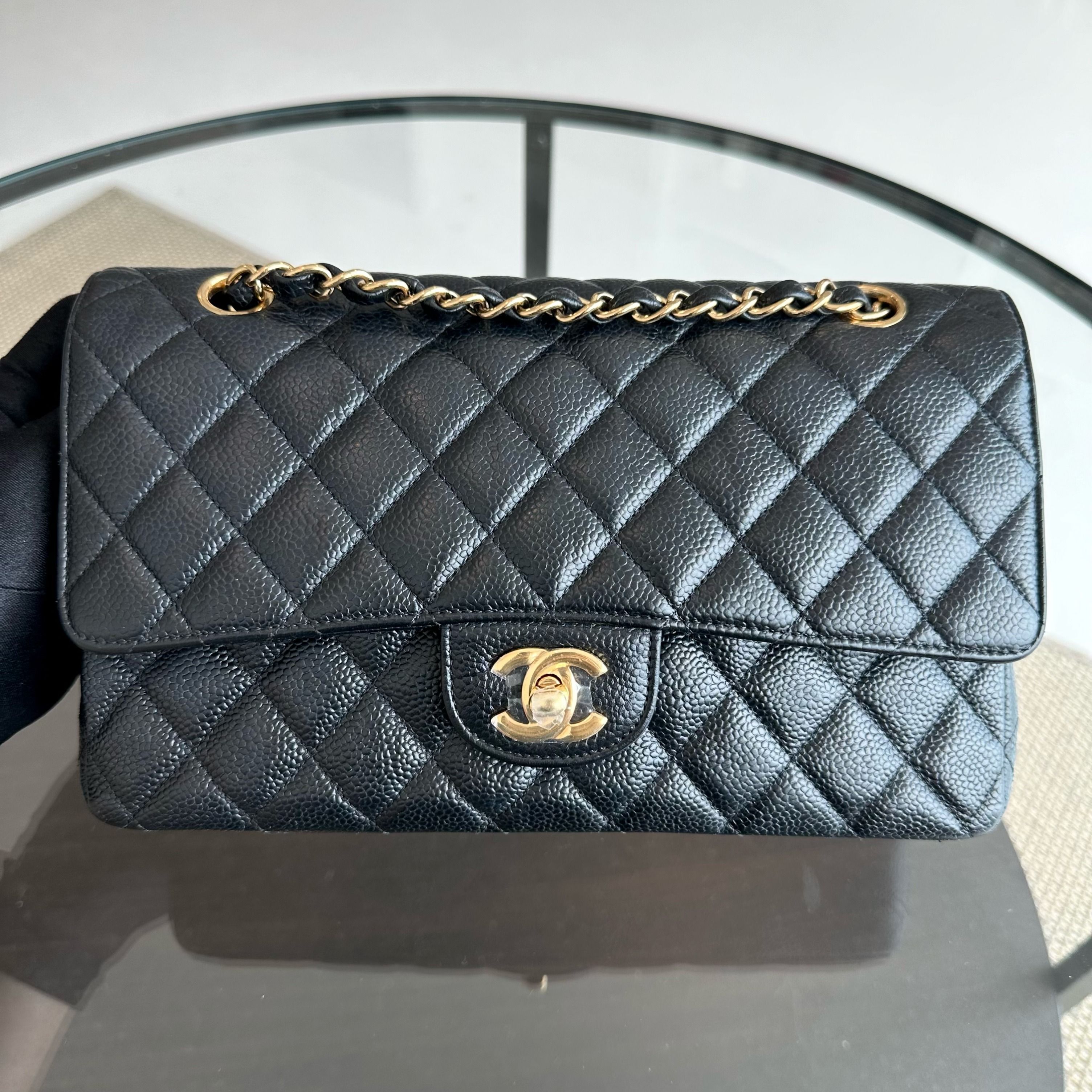 Chanel Caviar Classic Flap Quilted Calfskin Black GHW No 18 - Luxury Evermore