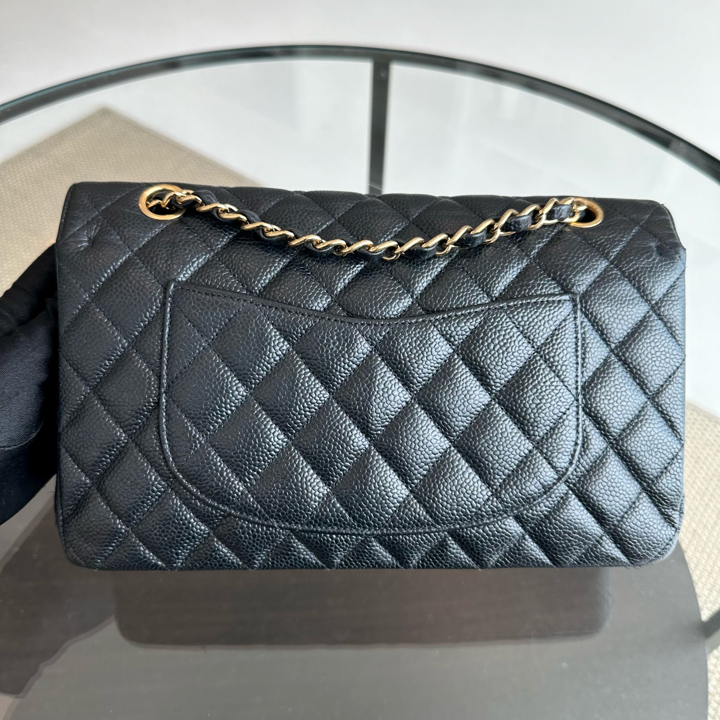 Chanel Caviar Classic Flap Quilted Calfskin Black GHW No 18 - Luxury Evermore