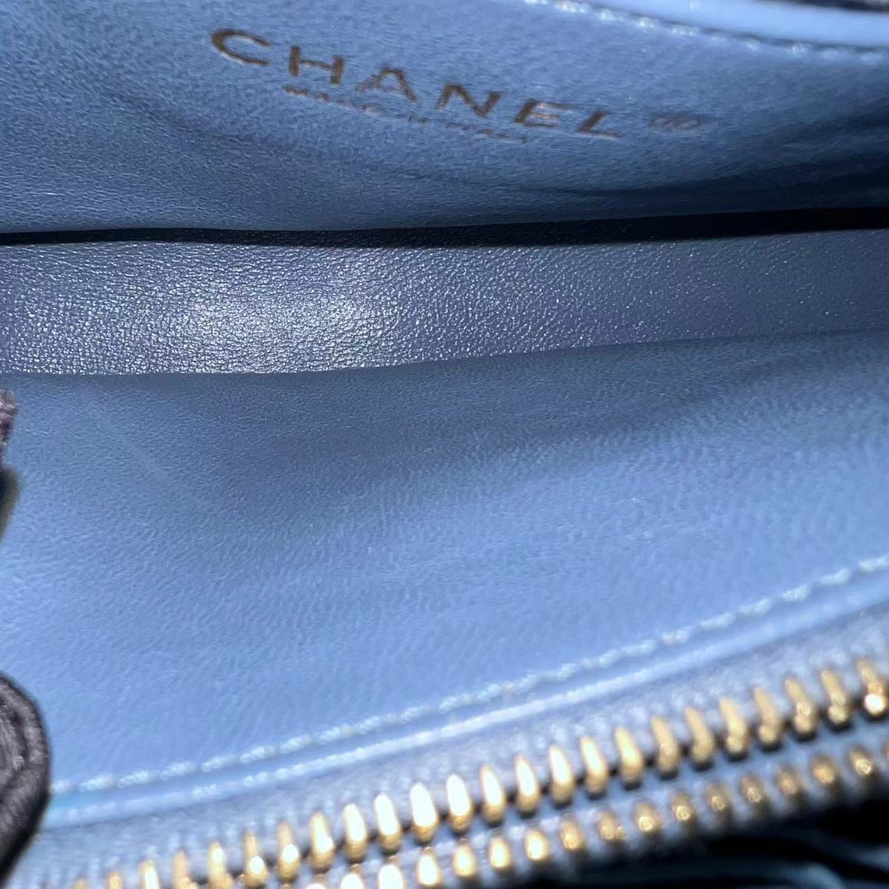 Chanel Caviar Coco Handle Medium Quilted Calfskin Blue Golden Hardware Series 26 - Luxury Evermore