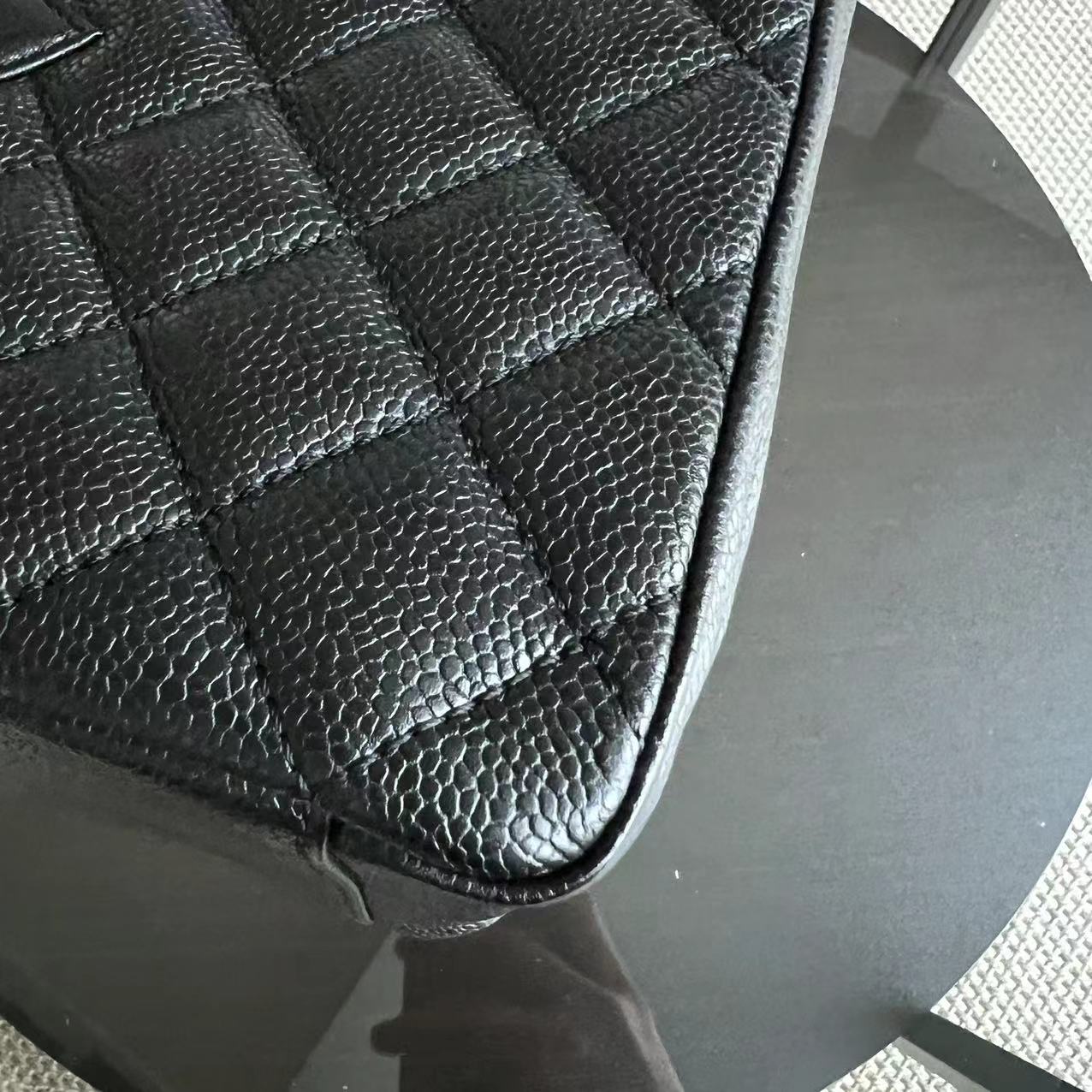 Chanel Caviar GST Grand Shopping Tote Quilted Grained Calfskin Silver Hardware Series 13 - Luxury Evermore