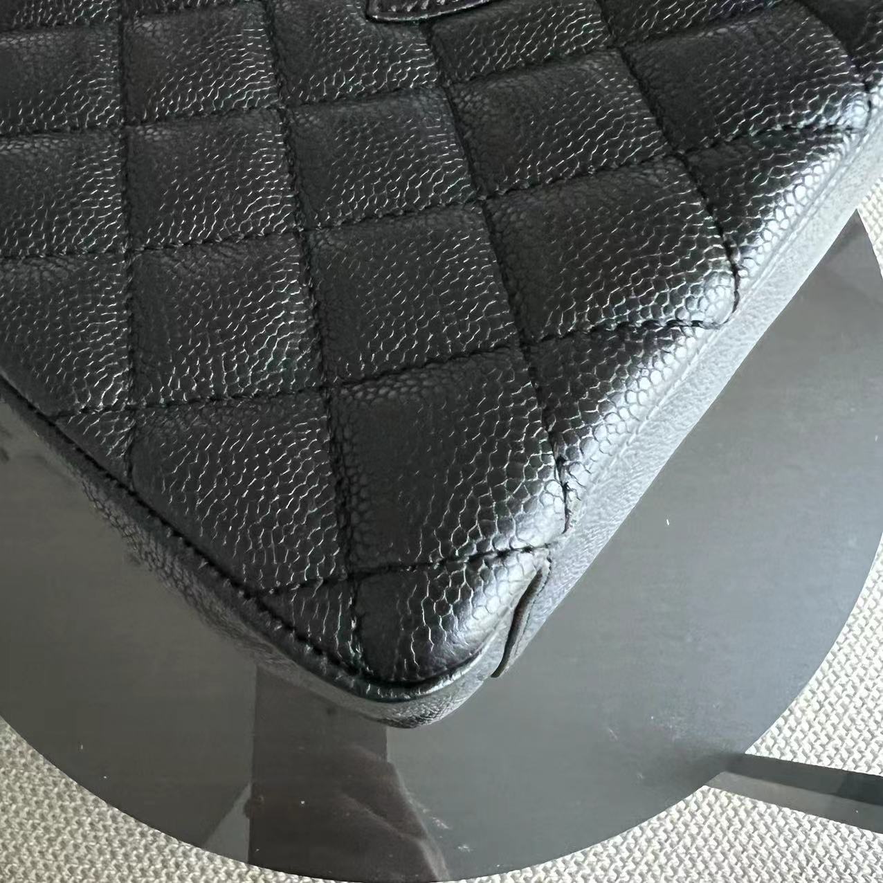 Chanel Caviar GST Grand Shopping Tote Quilted Grained Calfskin Silver Hardware Series 13 - Luxury Evermore